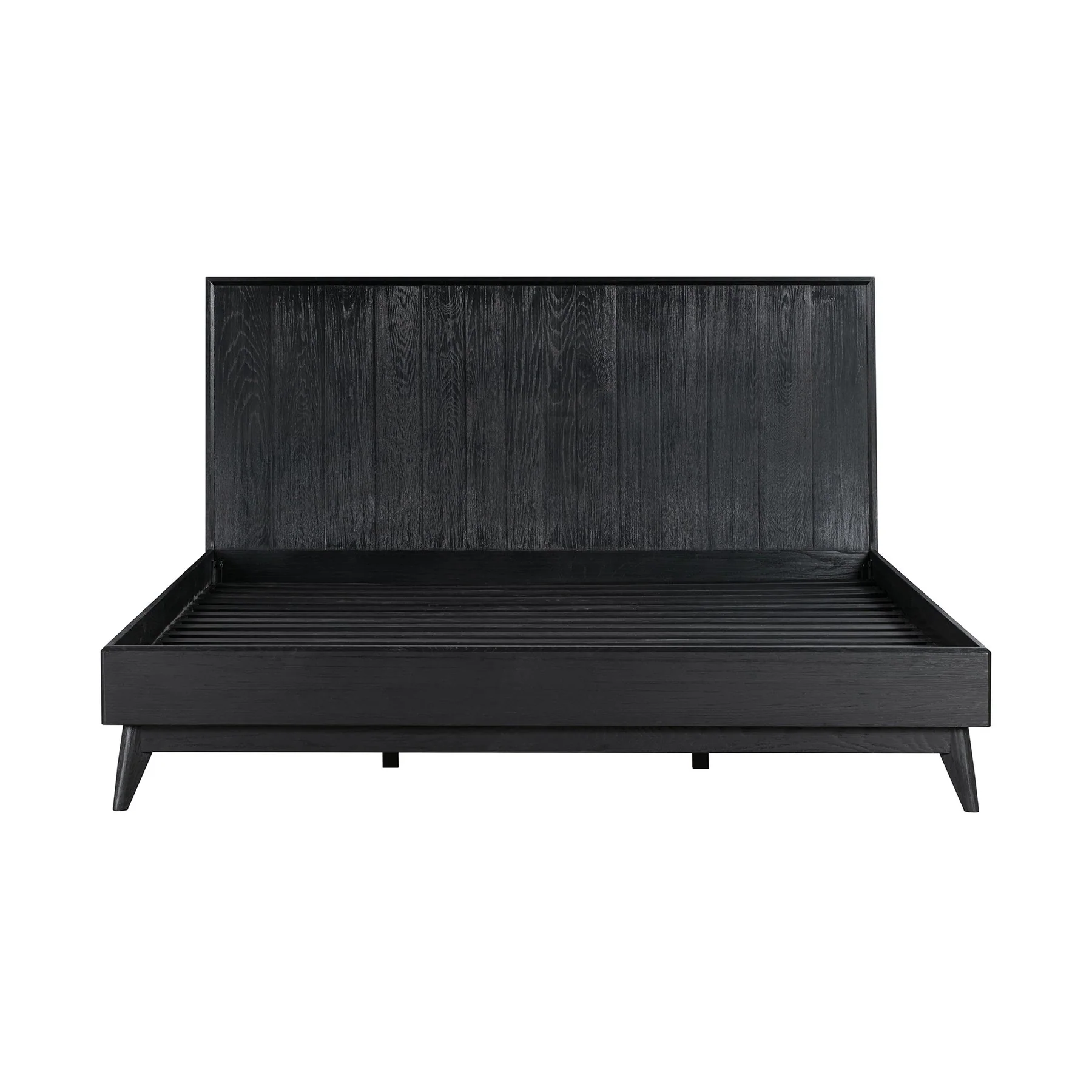 Carnaby King Platform Bed Frame in Black Brushed Oak Wood - Image 2