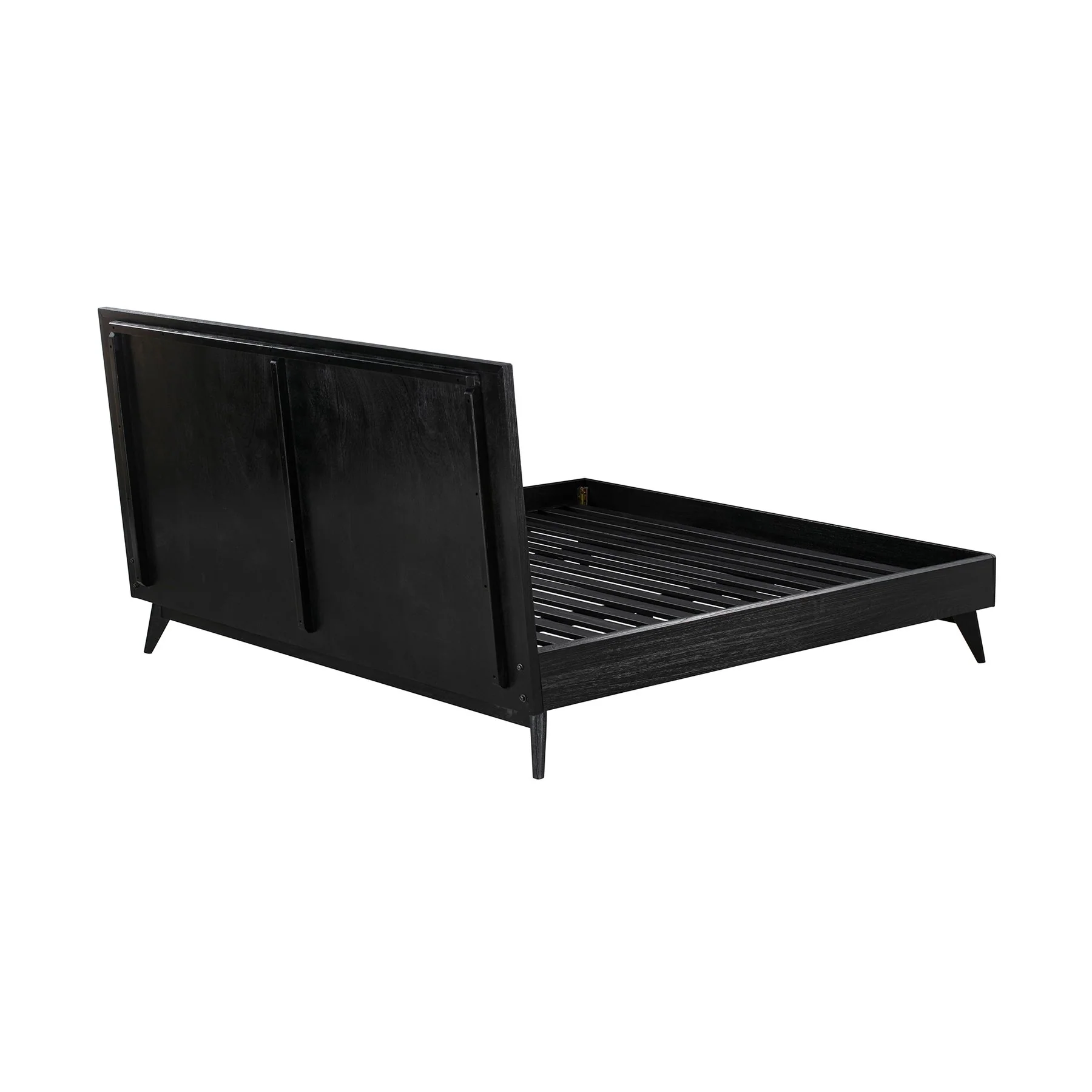 Carnaby King Platform Bed Frame in Black Brushed Oak Wood - Image 4