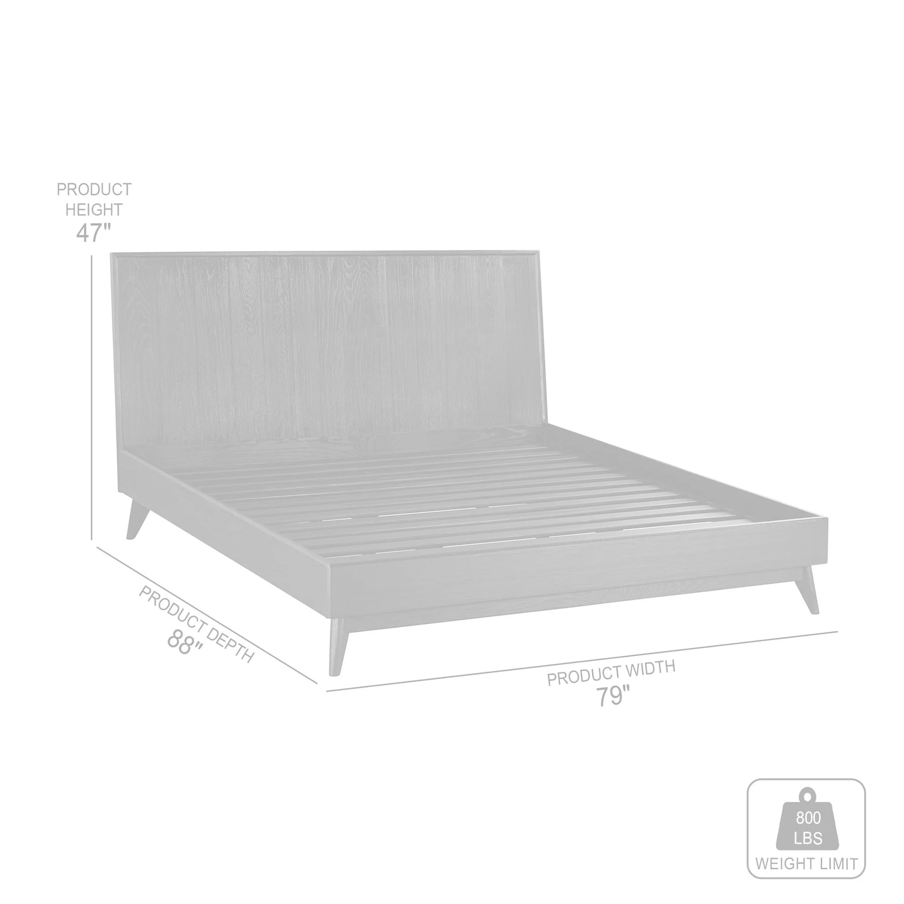 Carnaby King Platform Bed Frame in Black Brushed Oak Wood - Image 9