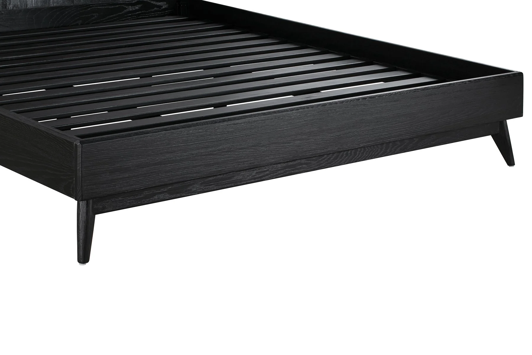 Carnaby Queen Platform Bed Frame in Black Brushed Oak Wood - Image 8
