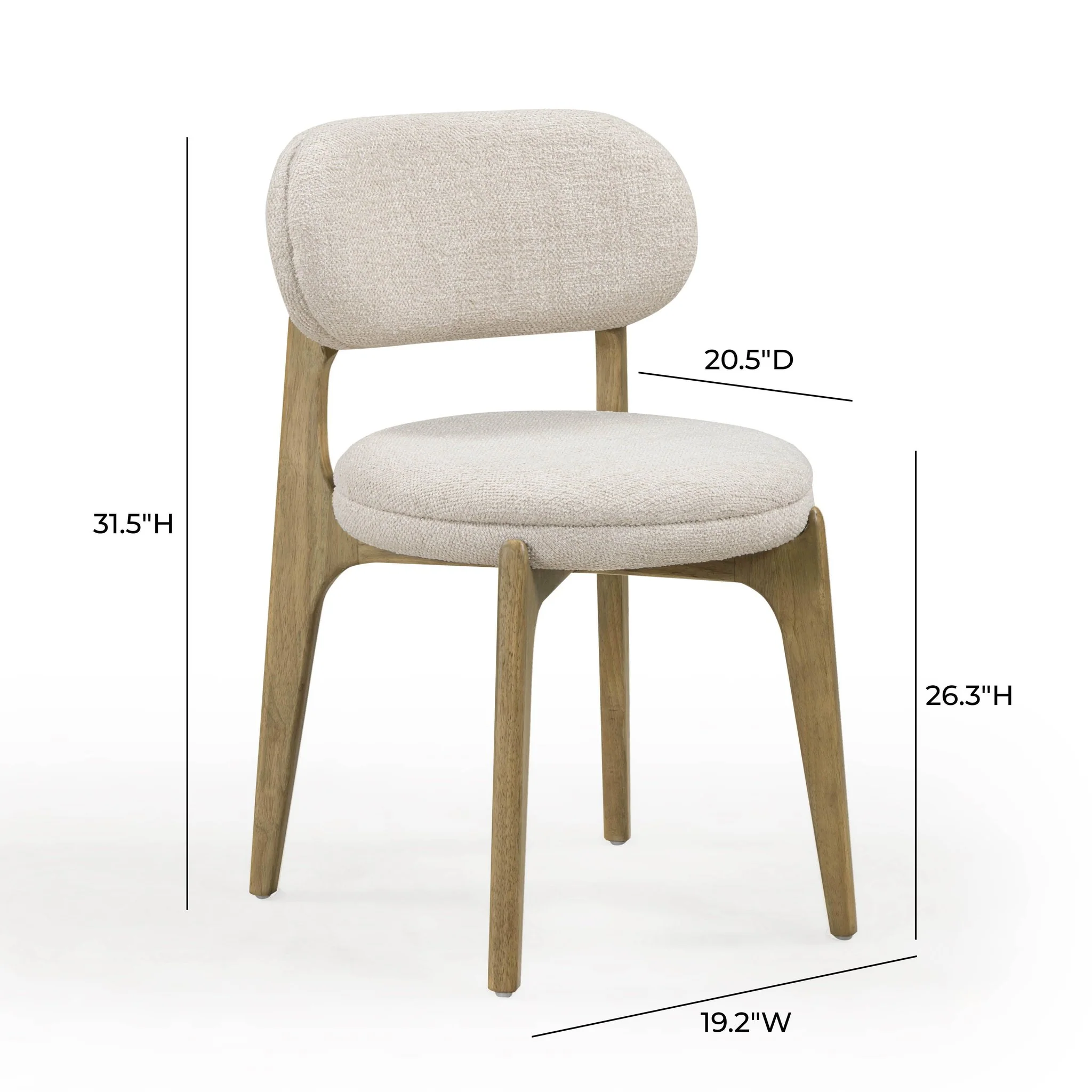 Carnation Cream Performance Fabric Dining Chair - Image 8