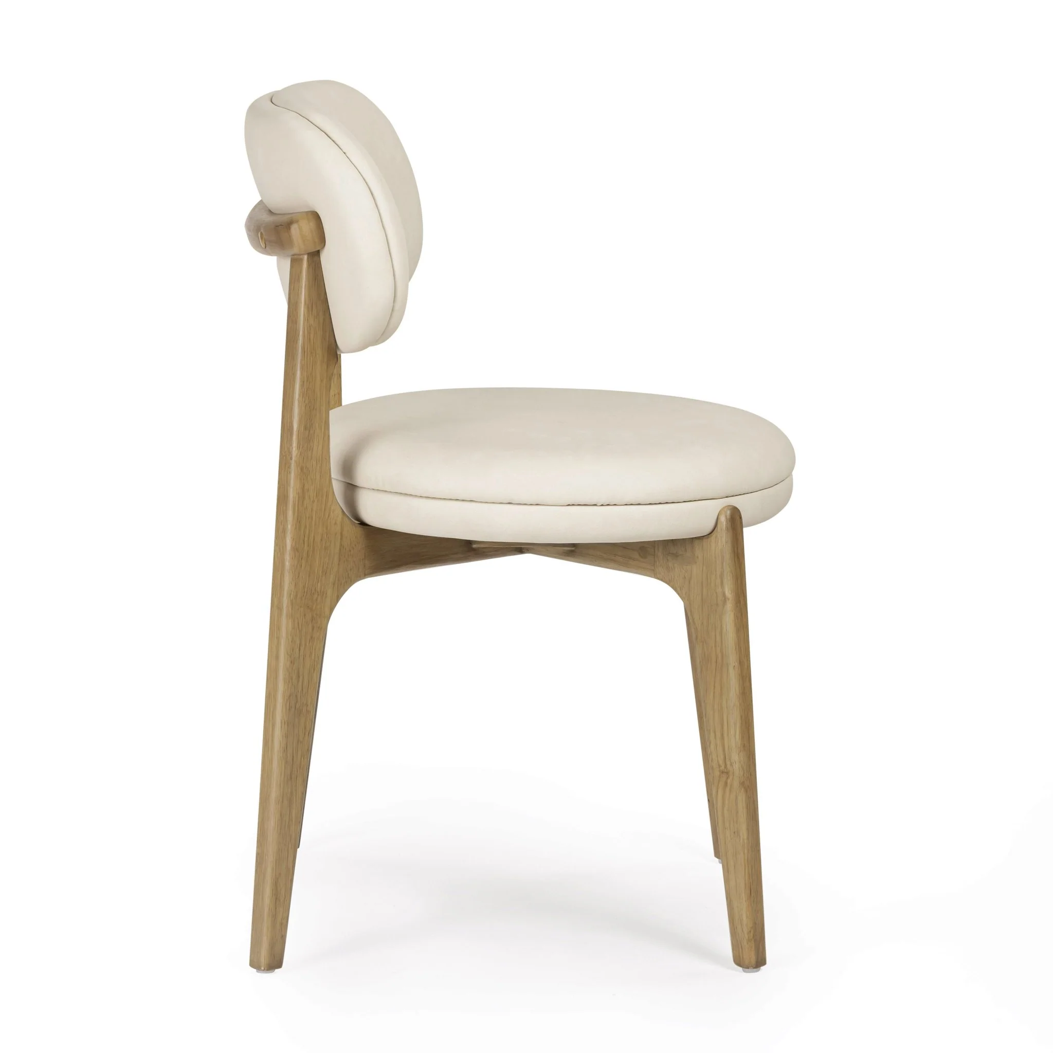 Carnation Cream Performance Vegan Leather Dining Chair - Image 3