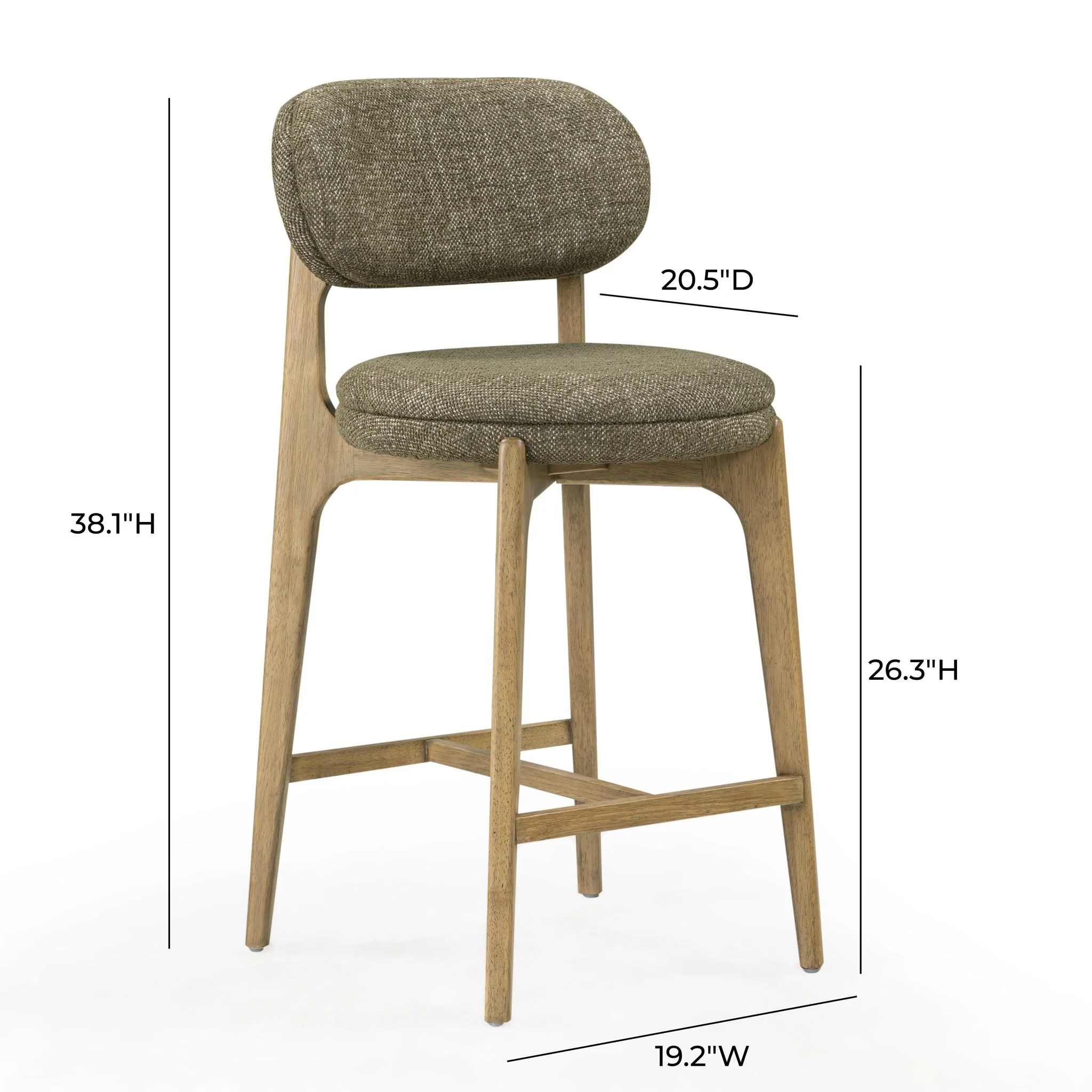 Carnation Green Performance Fabric Counter Stool - Image 9