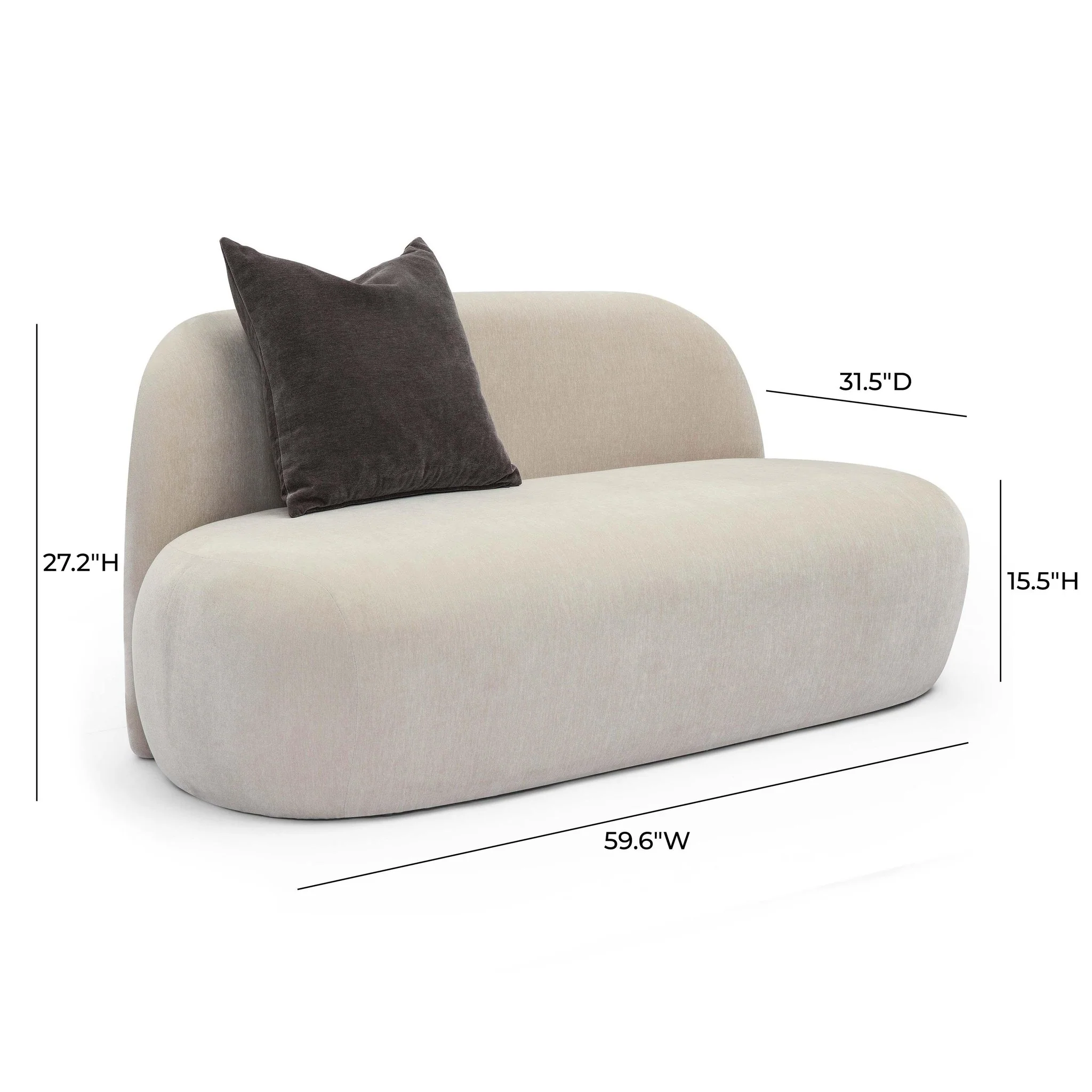 Carraway Taupe Upcycled Chenille Loveseat - Image 6