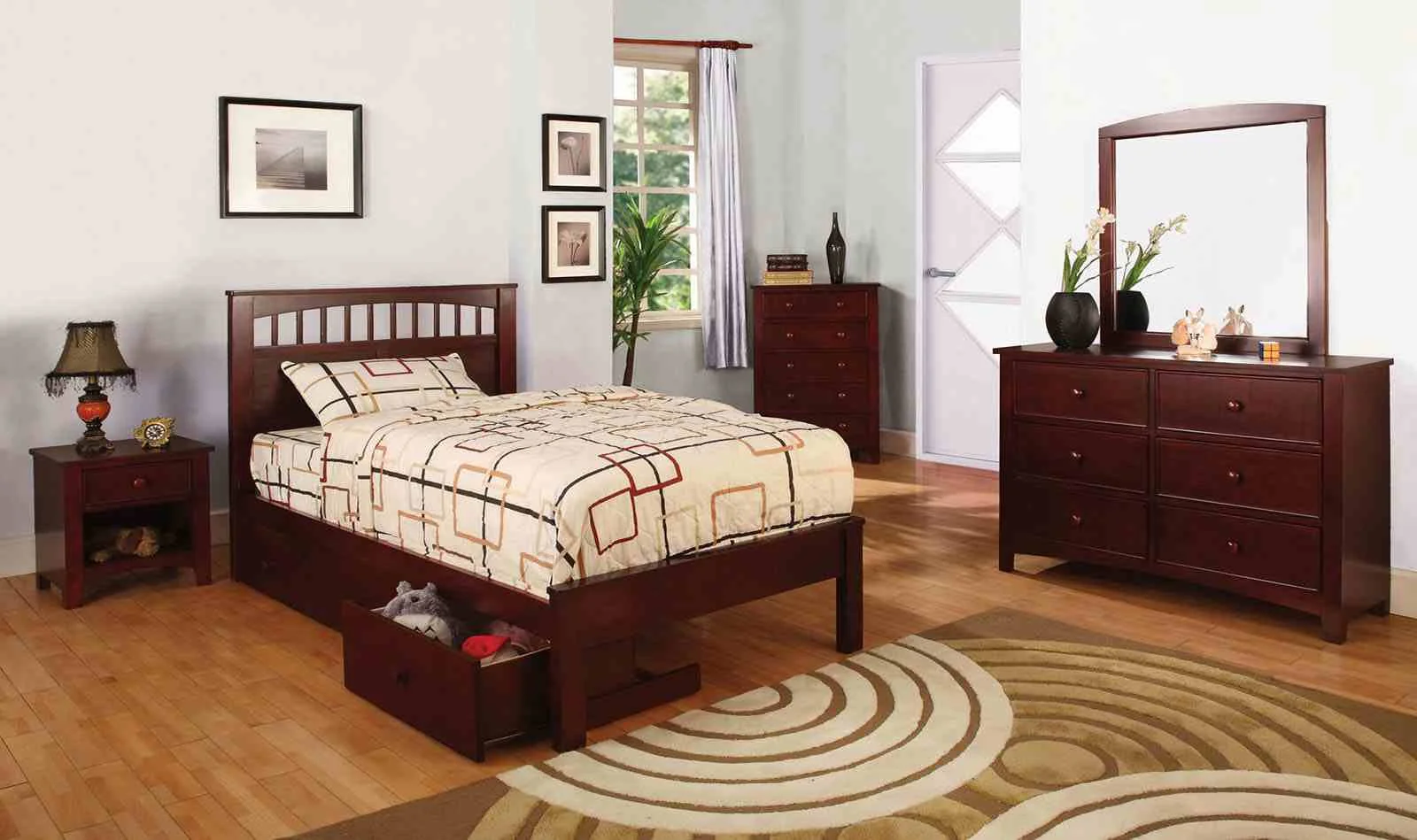 Carus Twin Bed, Cherry - Image 2
