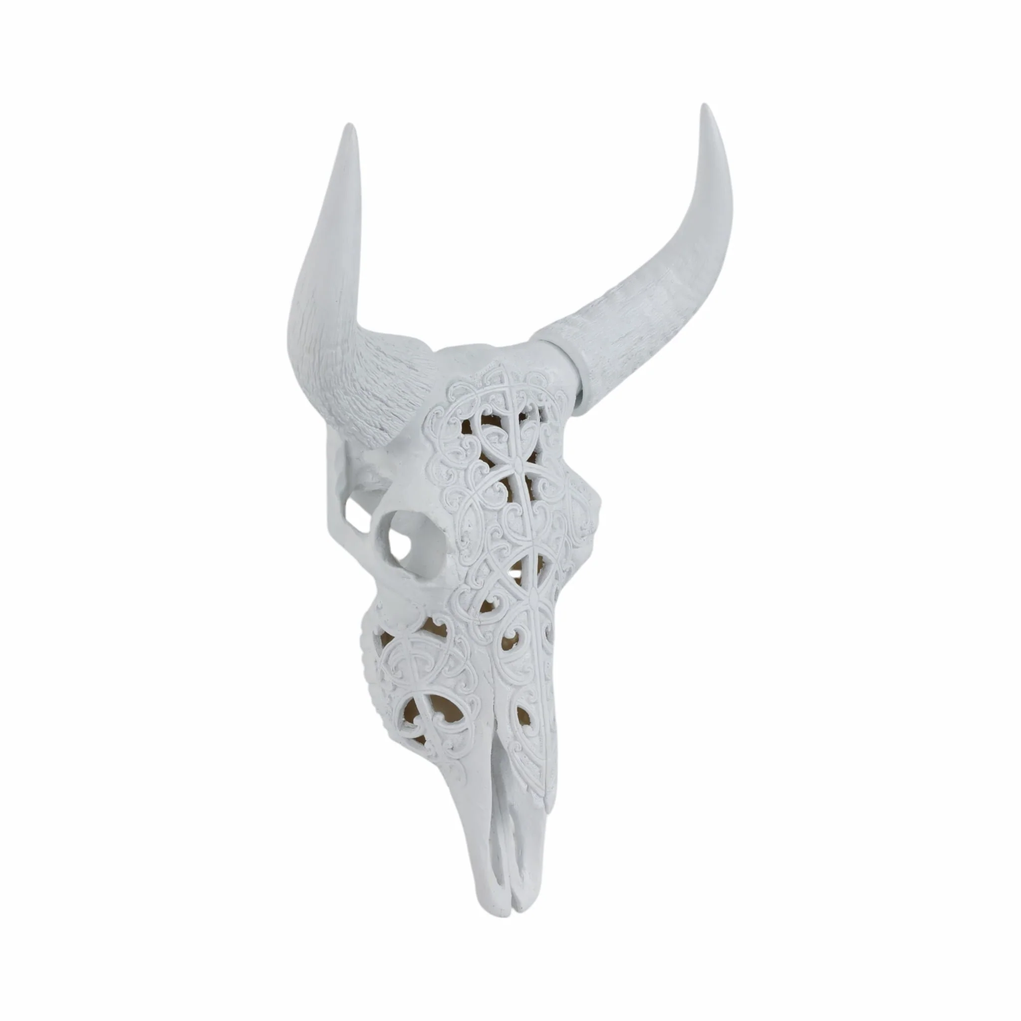 Carved White Bull Skull 18" Kd - Image 2