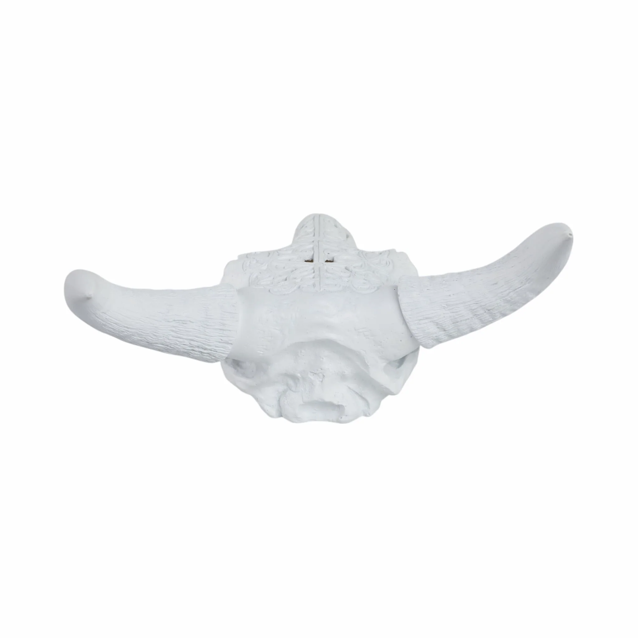 Carved White Bull Skull 18" Kd - Image 5