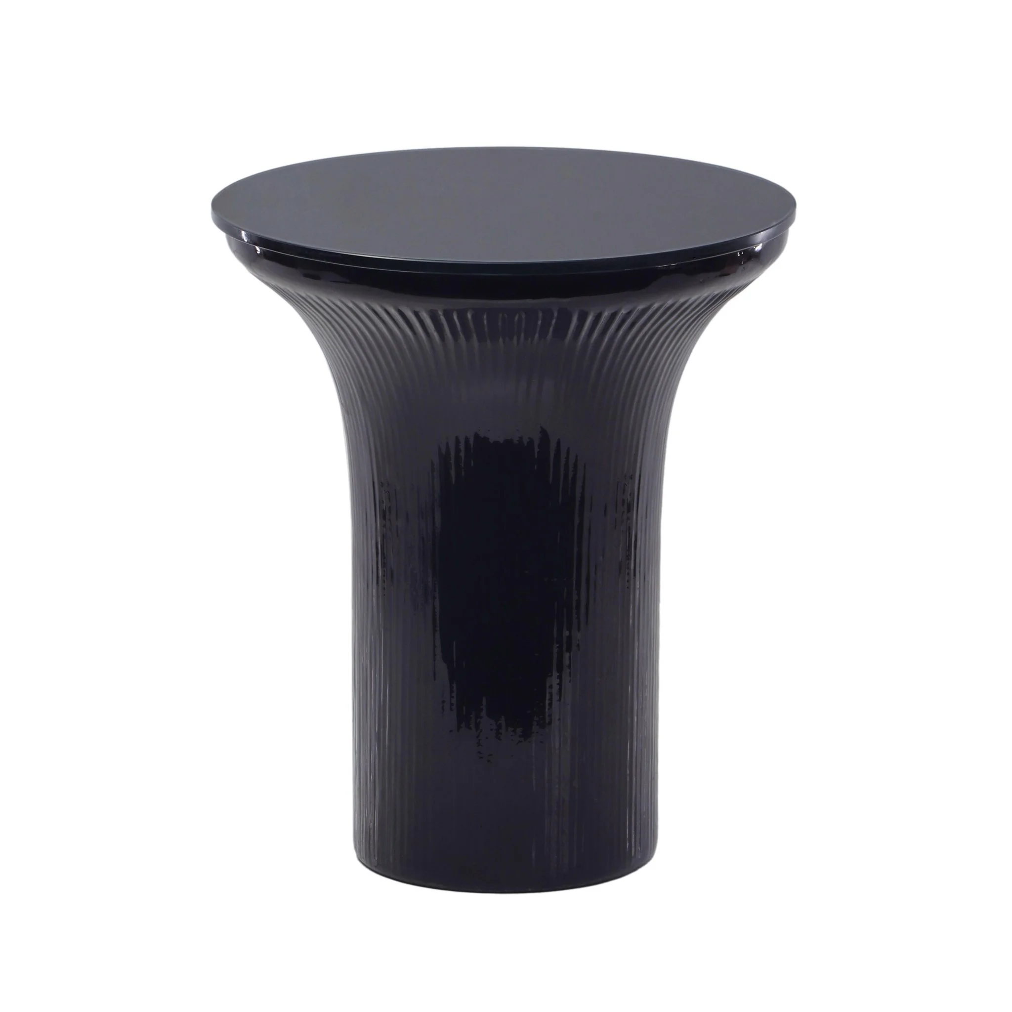 Cassandra Midnight Blue Glass Flared Side Table - Image 3