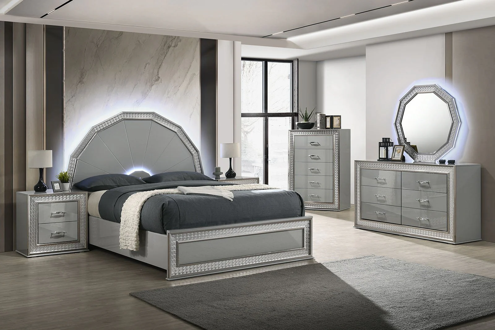 Cassiopeia 4 Pc. Queen Bedroom Set - Image 2