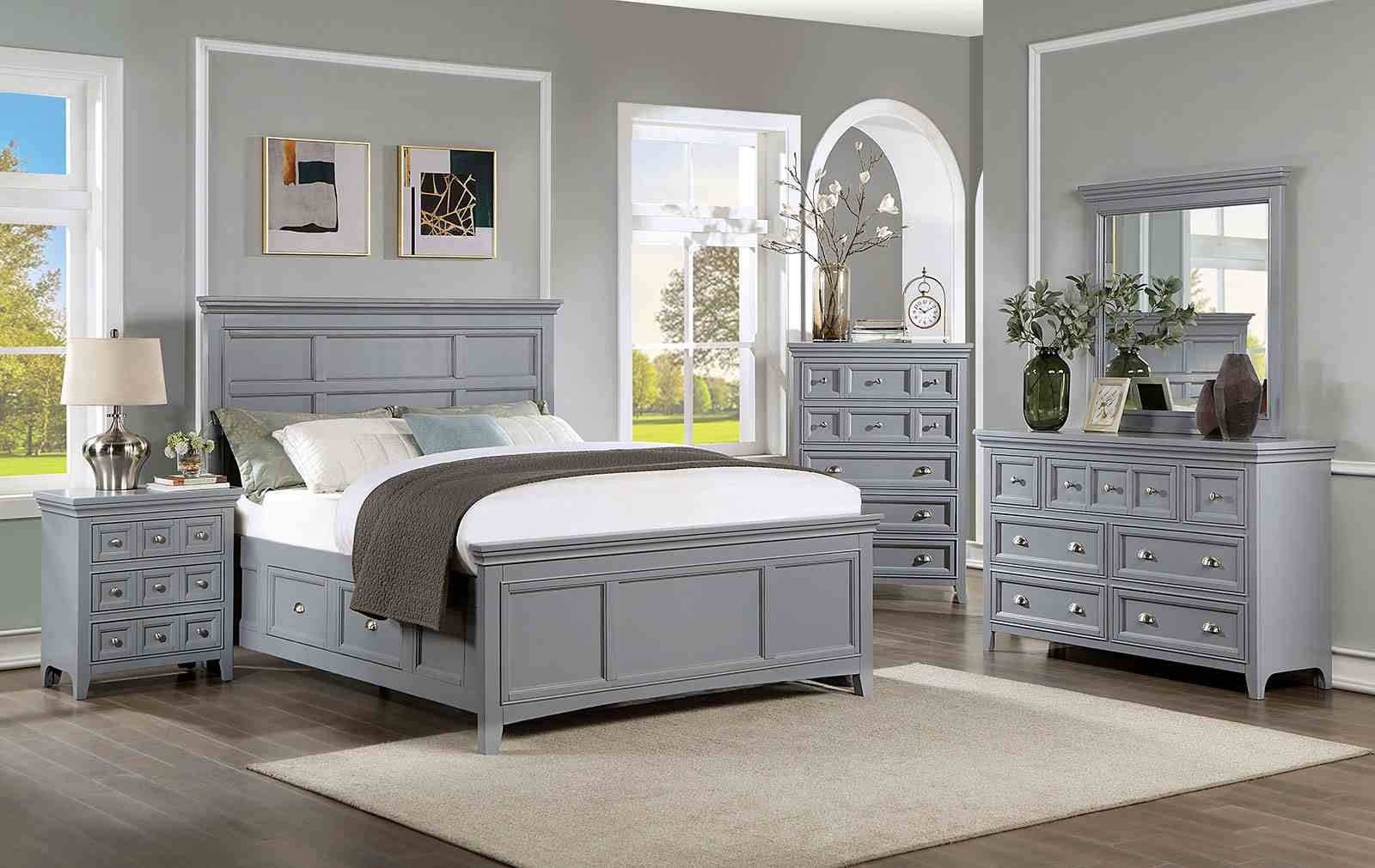Castlile Nightstand w/ USB, Gray - Image 2