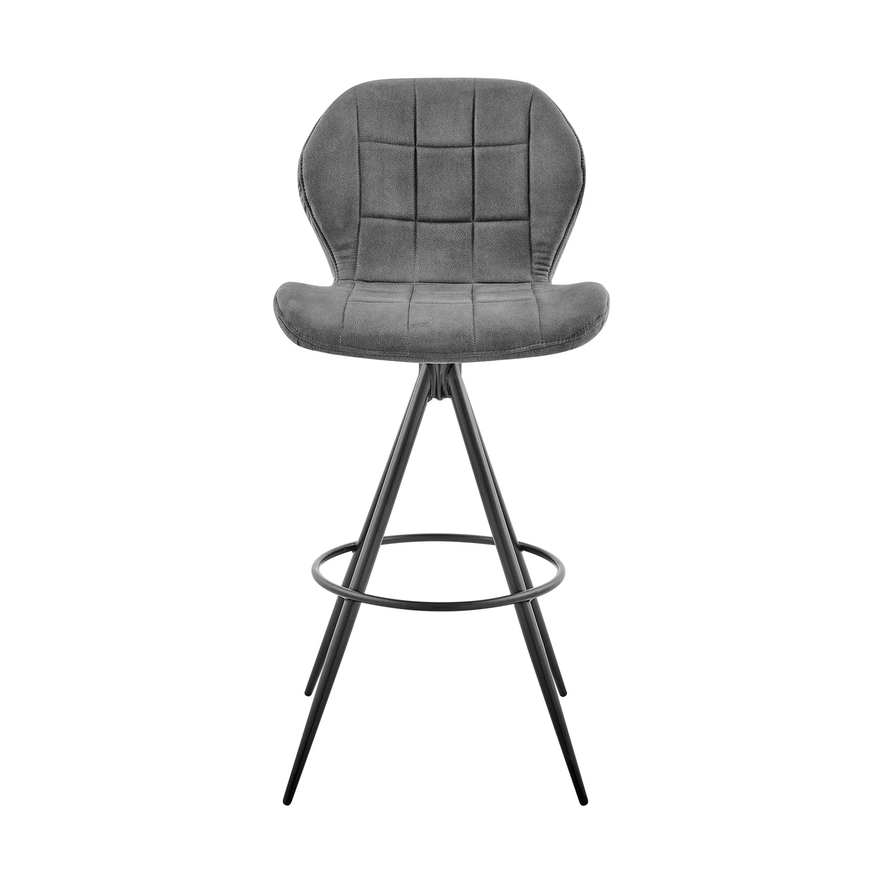 Catalina 26" Counter Height Bar Stool in Charcoal Fabric and Black Finish - Image 2