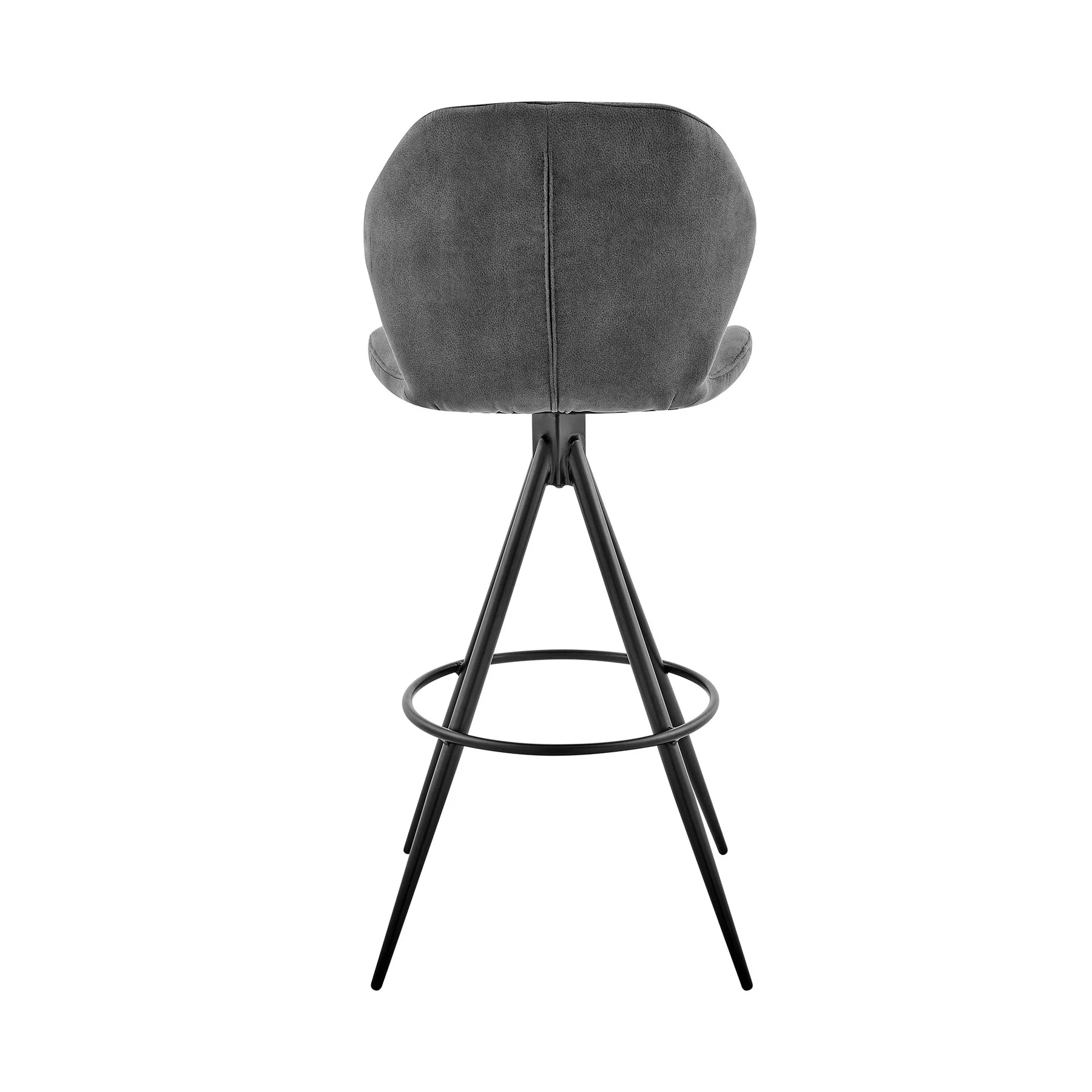 Catalina 26" Counter Height Bar Stool in Charcoal Fabric and Black Finish - Image 5
