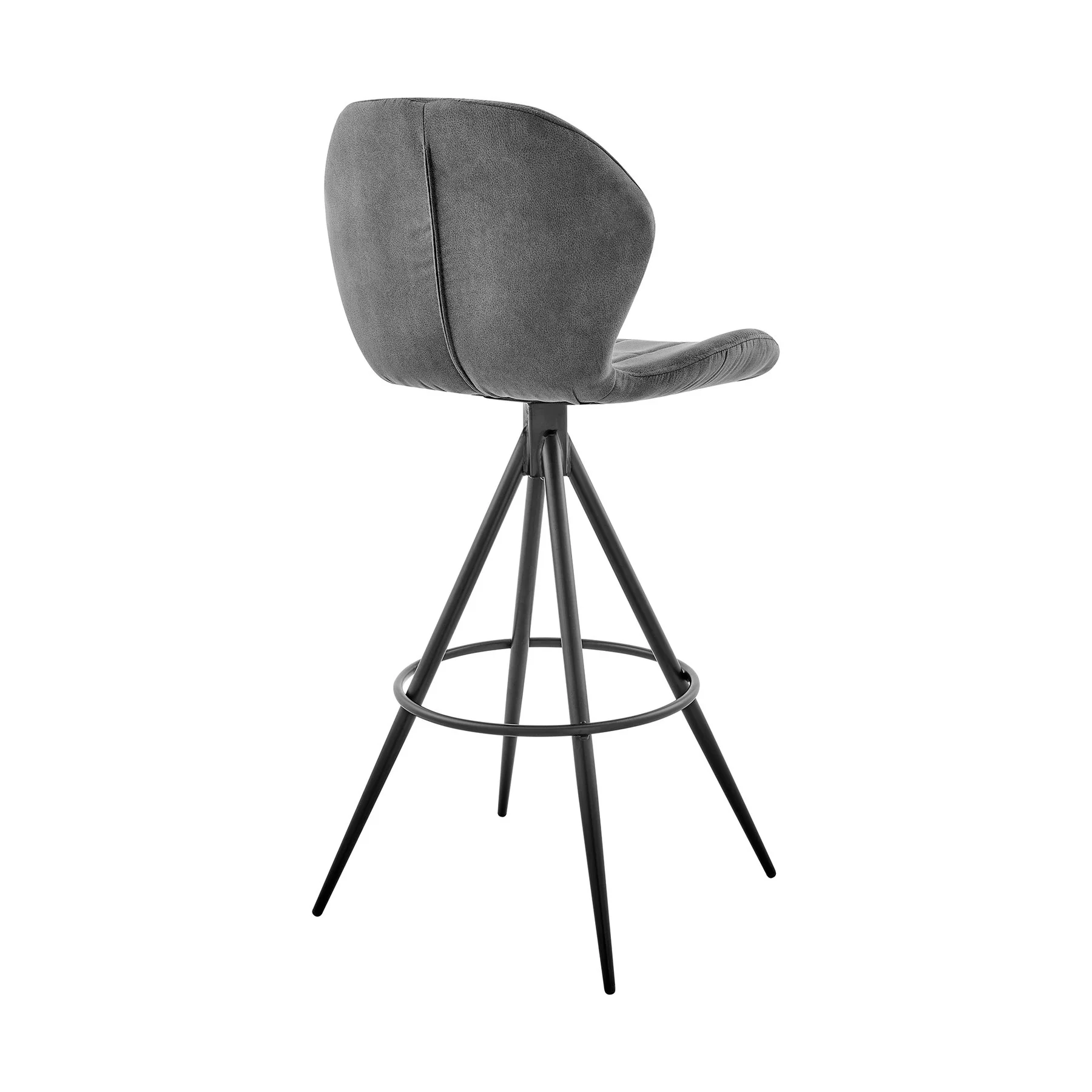 Catalina 30" Bar Height Bar Stool in Charcoal Fabric and Black Finish - Image 4