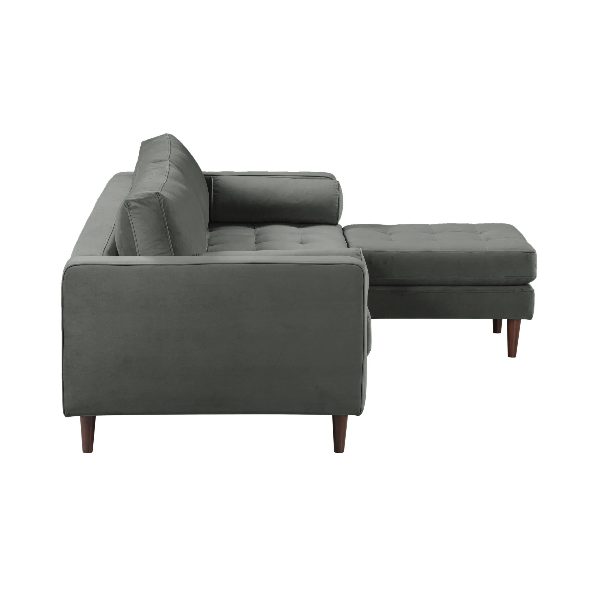 Cave Ash Gray Velvet Sectional - Image 5