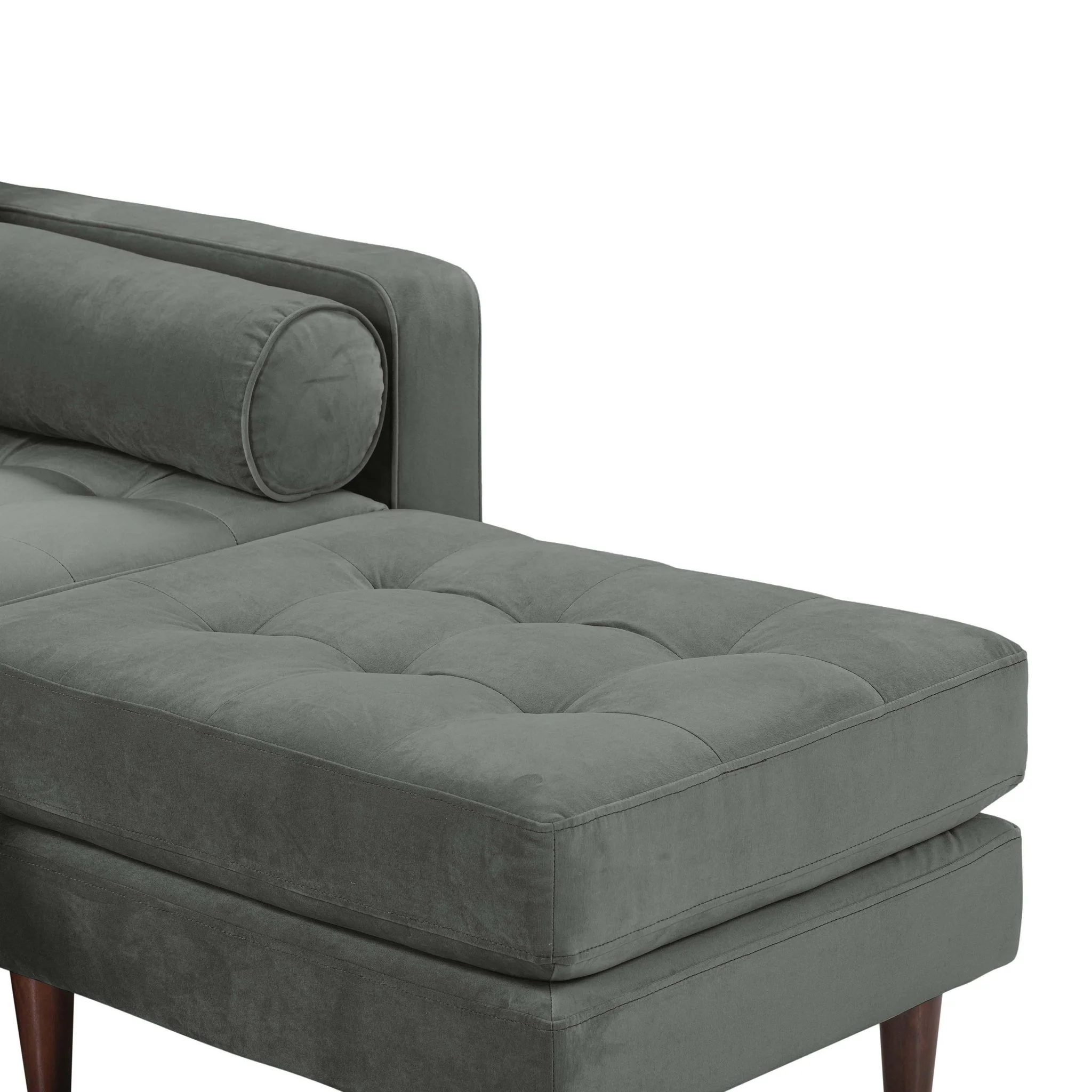 Cave Ash Gray Velvet Sectional - Image 6