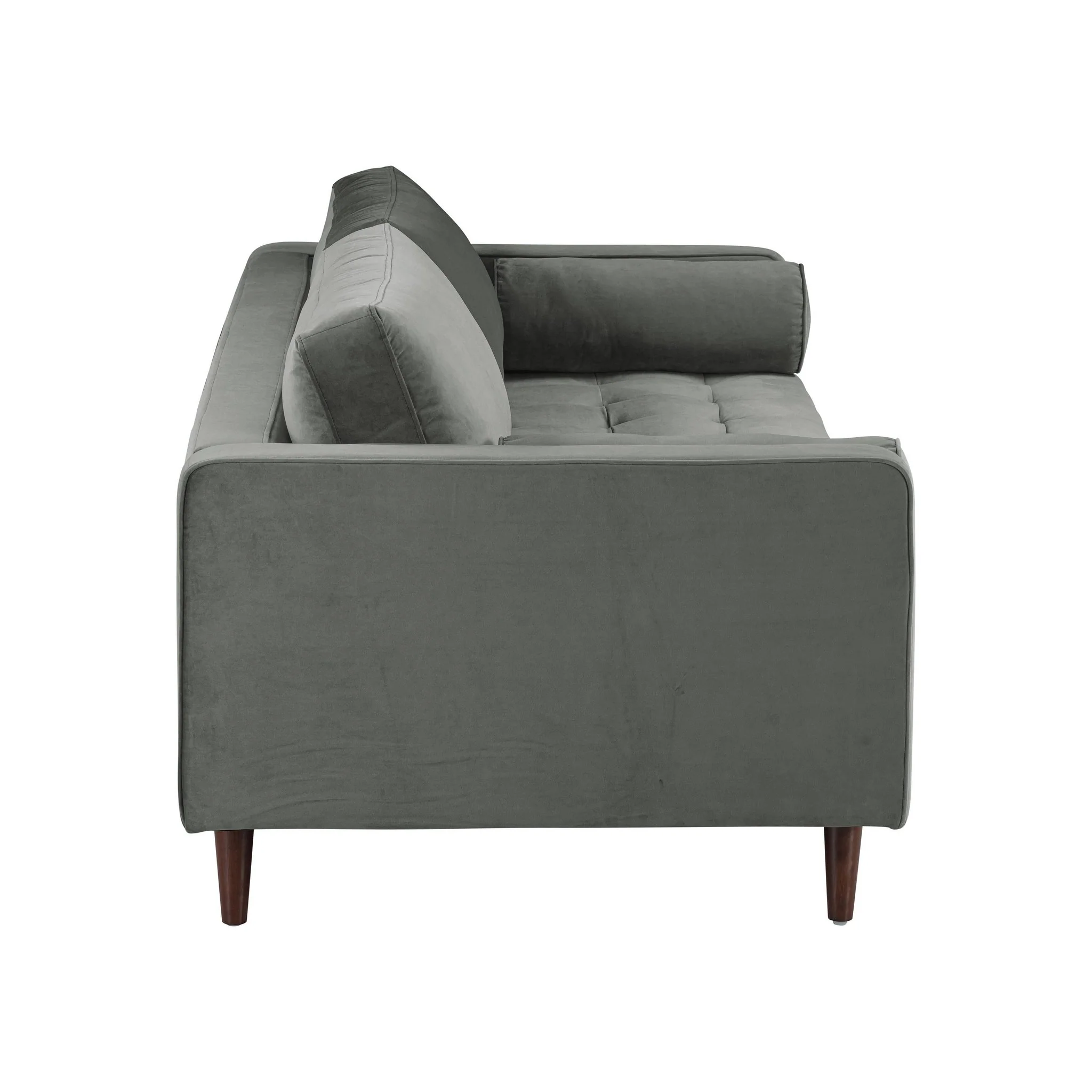 Cave Ash Gray Velvet Sofa - Image 4