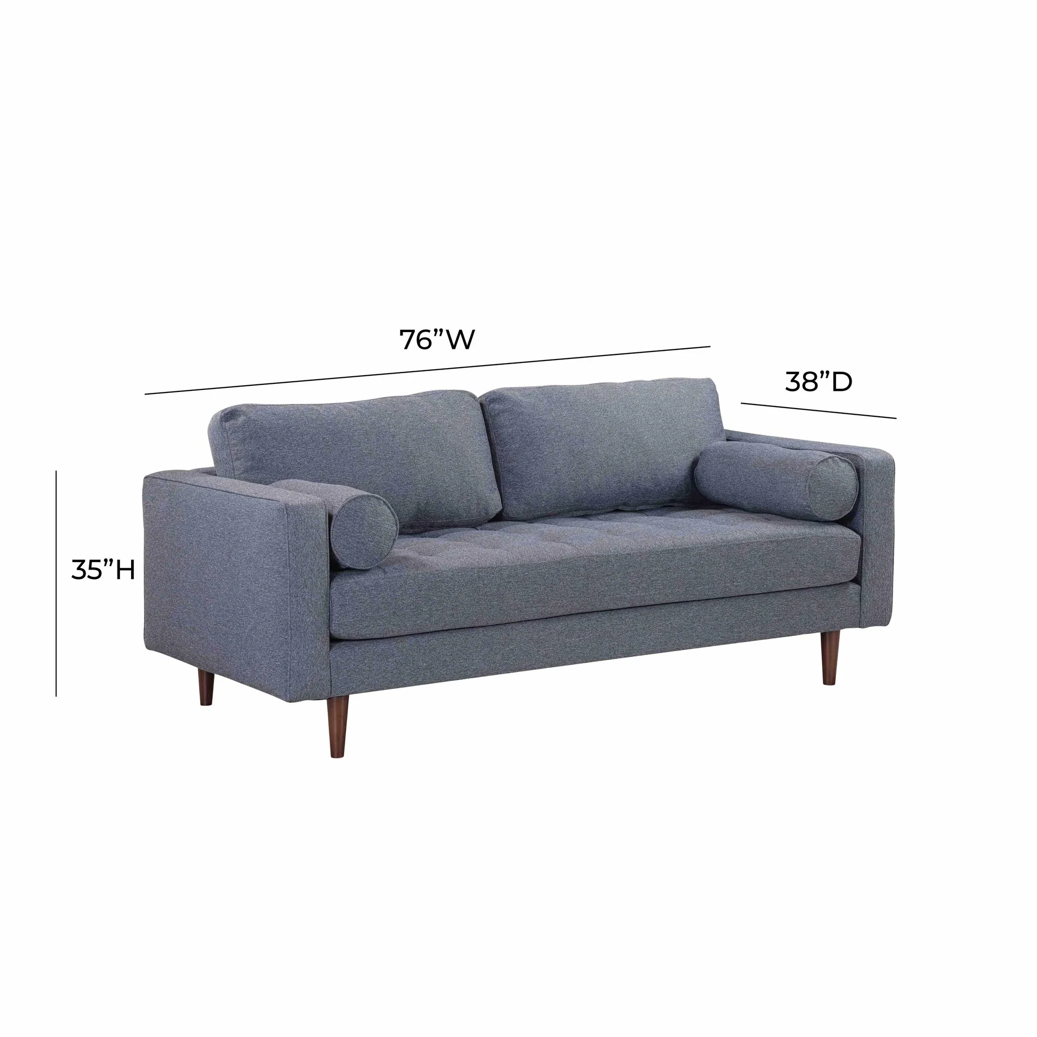 Cave Navy Tweed Loveseat - Image 9