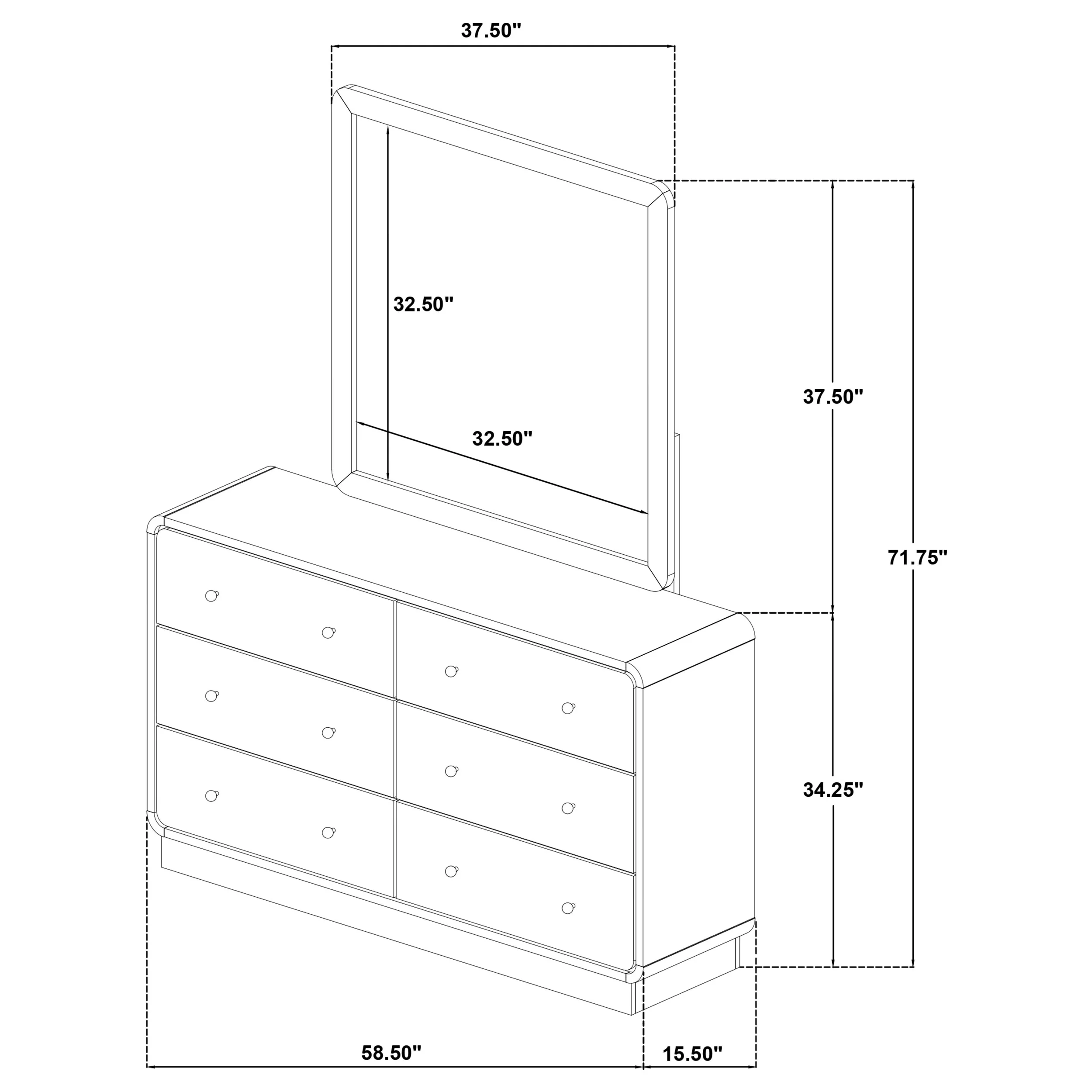 Cavelle Dresser with Mirror - Image 13