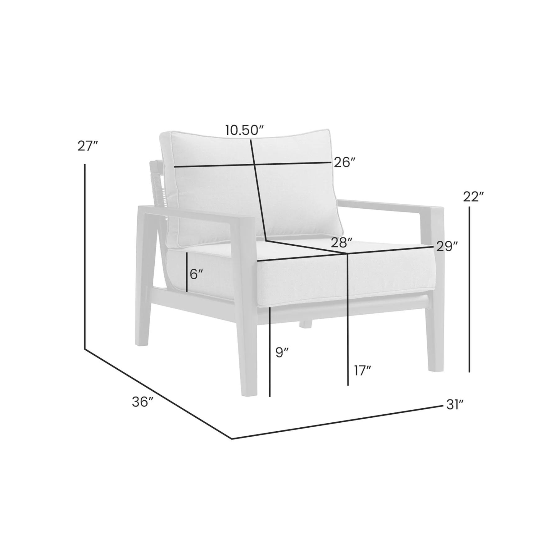 Cayman Aluminum Outdoor Chair in Black and Dark Gray - Image 4