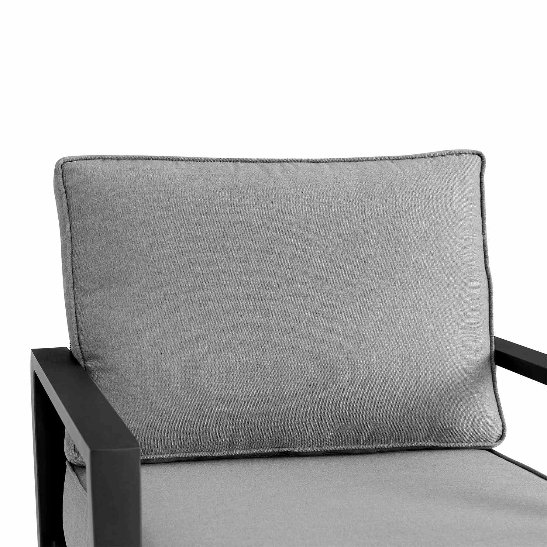 Cayman Black Aluminum Outdoor Swivel Glider Chair with Dark Gray Cushions - Image 4