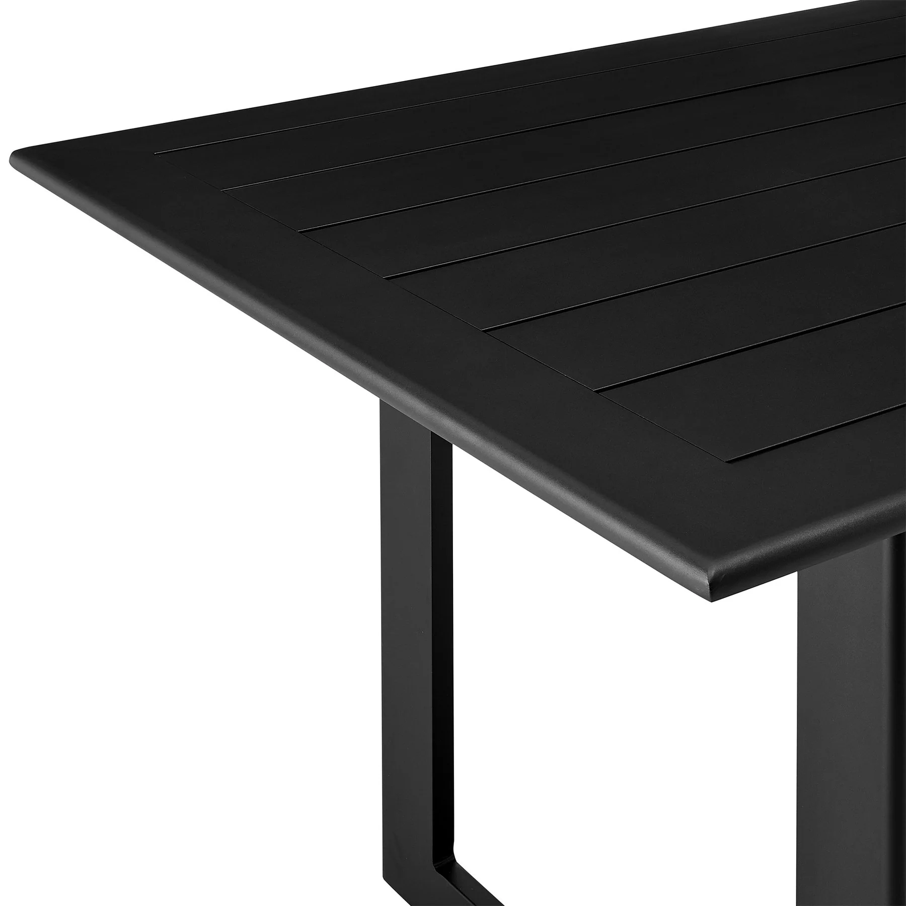 Cayman Outdoor Patio 5-Piece Dining Table Set in Aluminum with Gray Cushions - Image 7