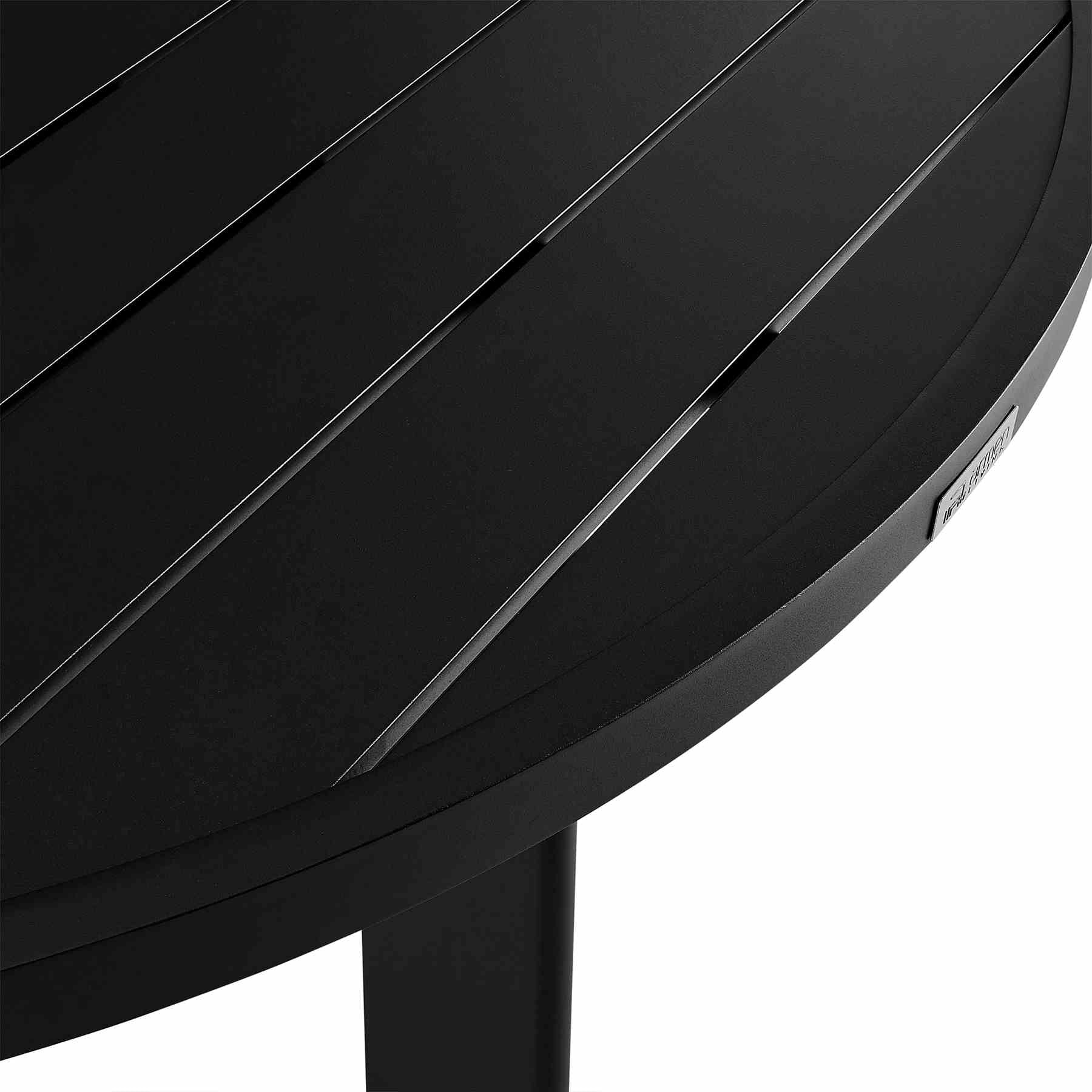 Cayman Outdoor Patio 5-Piece Round Dining Table Set in Aluminum with Gray Cushions - Image 7
