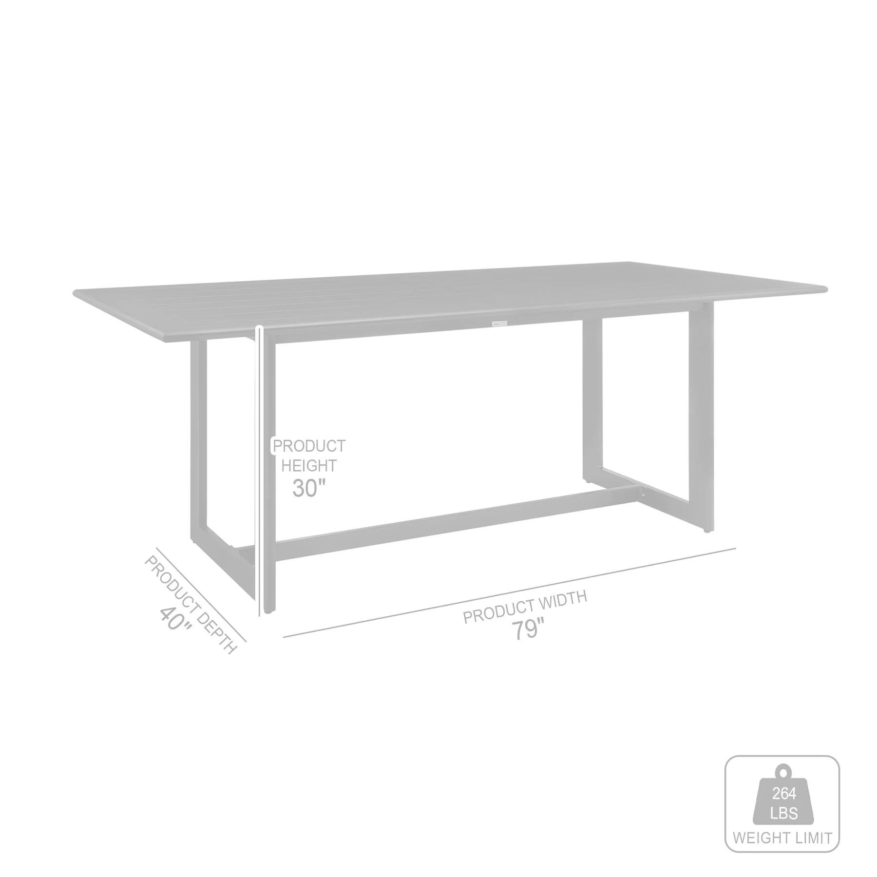 Cayman Outdoor Patio 7-Piece Dining Table Set in Aluminum with Gray Cushions - Image 10