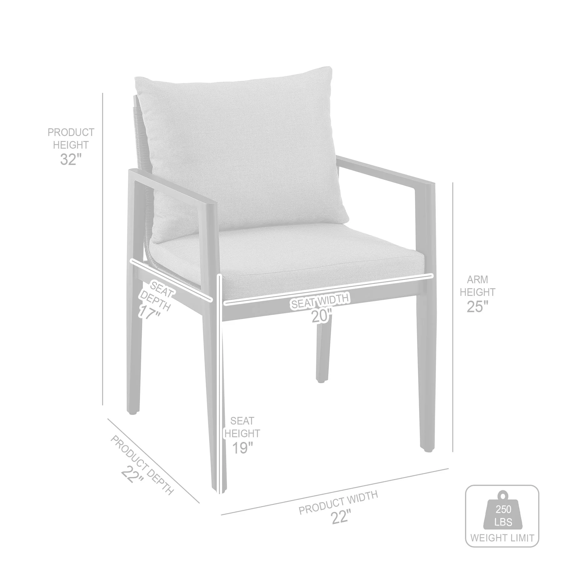 Cayman Outdoor Patio 7-Piece Dining Table Set in Aluminum with Gray Cushions - Image 11