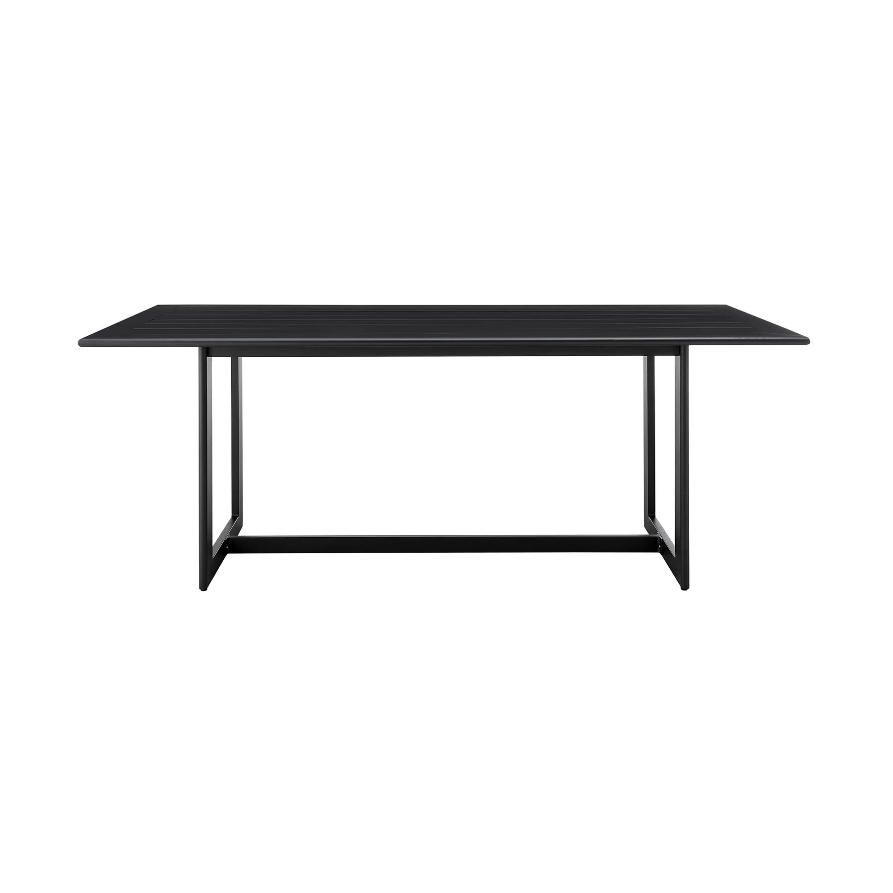 Cayman Outdoor Patio 7-Piece Dining Table Set in Aluminum with Gray Cushions - Image 4