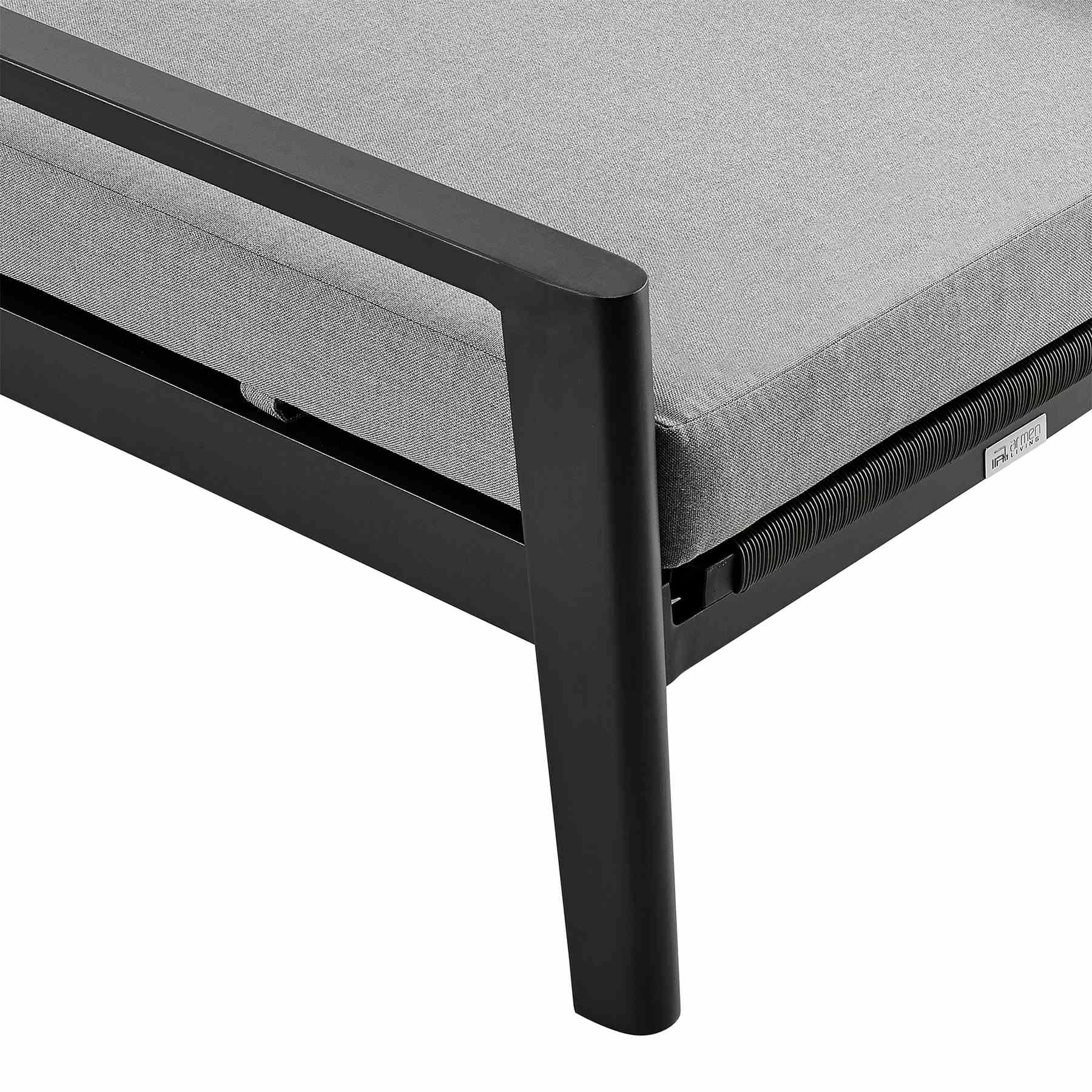 Cayman Outdoor Patio Adjustable Chaise Lounge Chair in Aluminum with Gray Cushions - Image 7