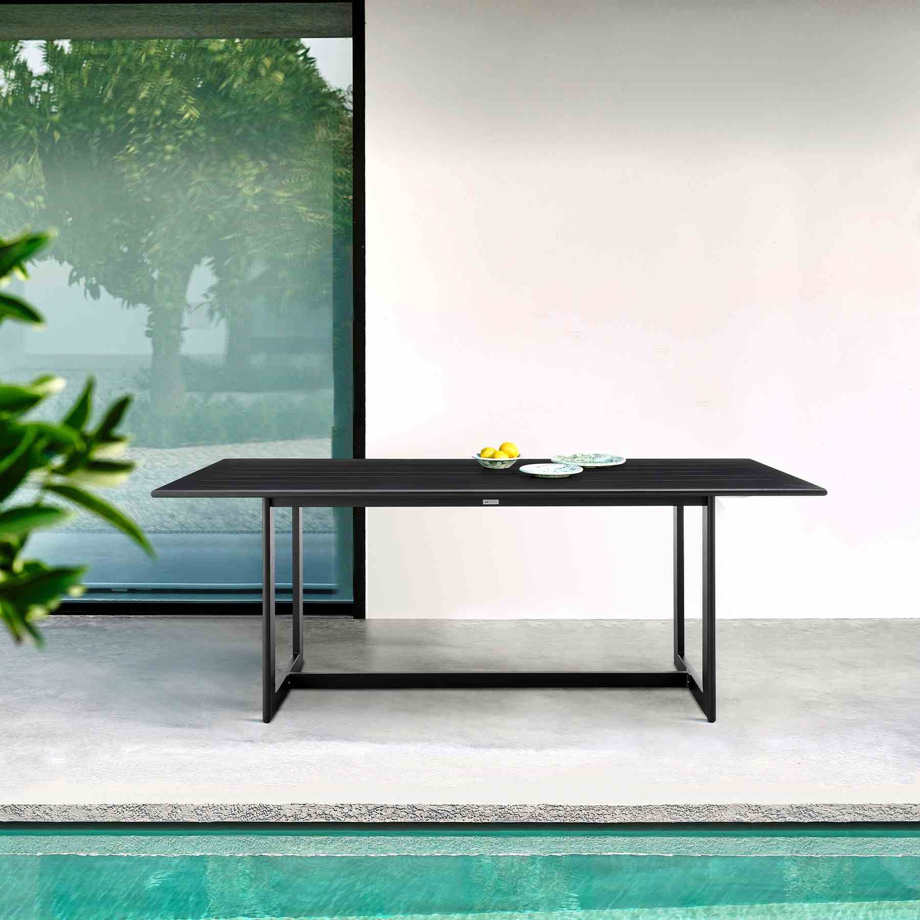 Cayman Outdoor Patio Dining Table in Aluminum - Image 6