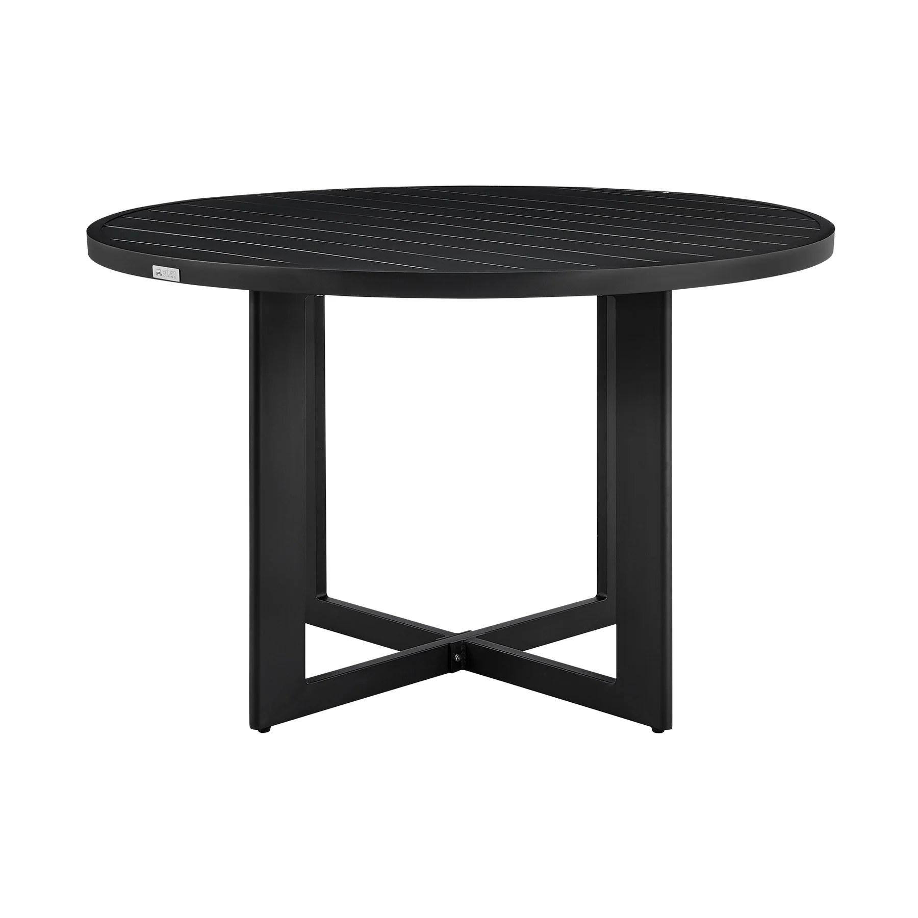 Cayman Outdoor Patio Round Dining Table in Aluminum - Image 2