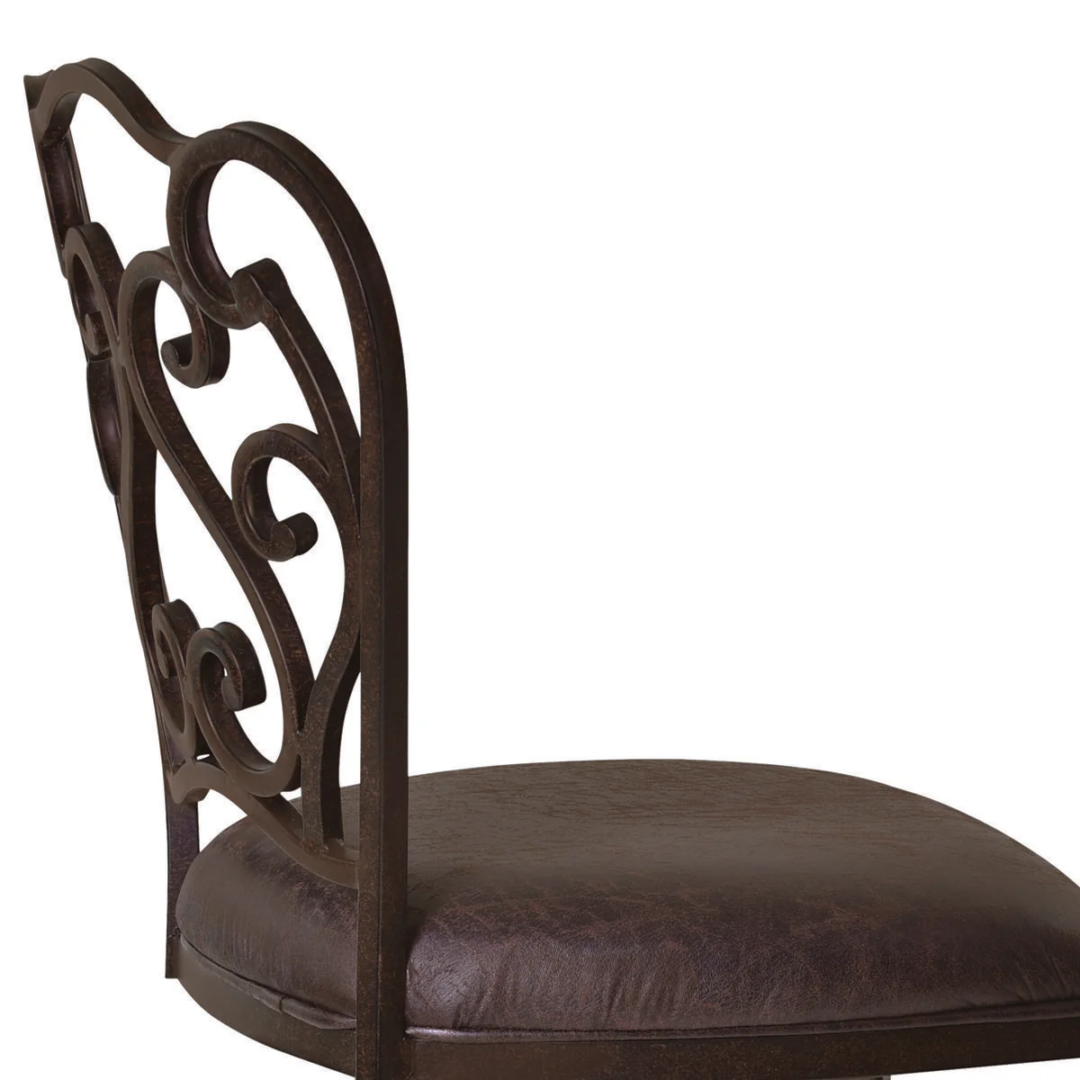 Celeste 26" Counter Height Metal Swivel Barstool in Bandero Espresso Fabric and Auburn Bay Finish - Image 4