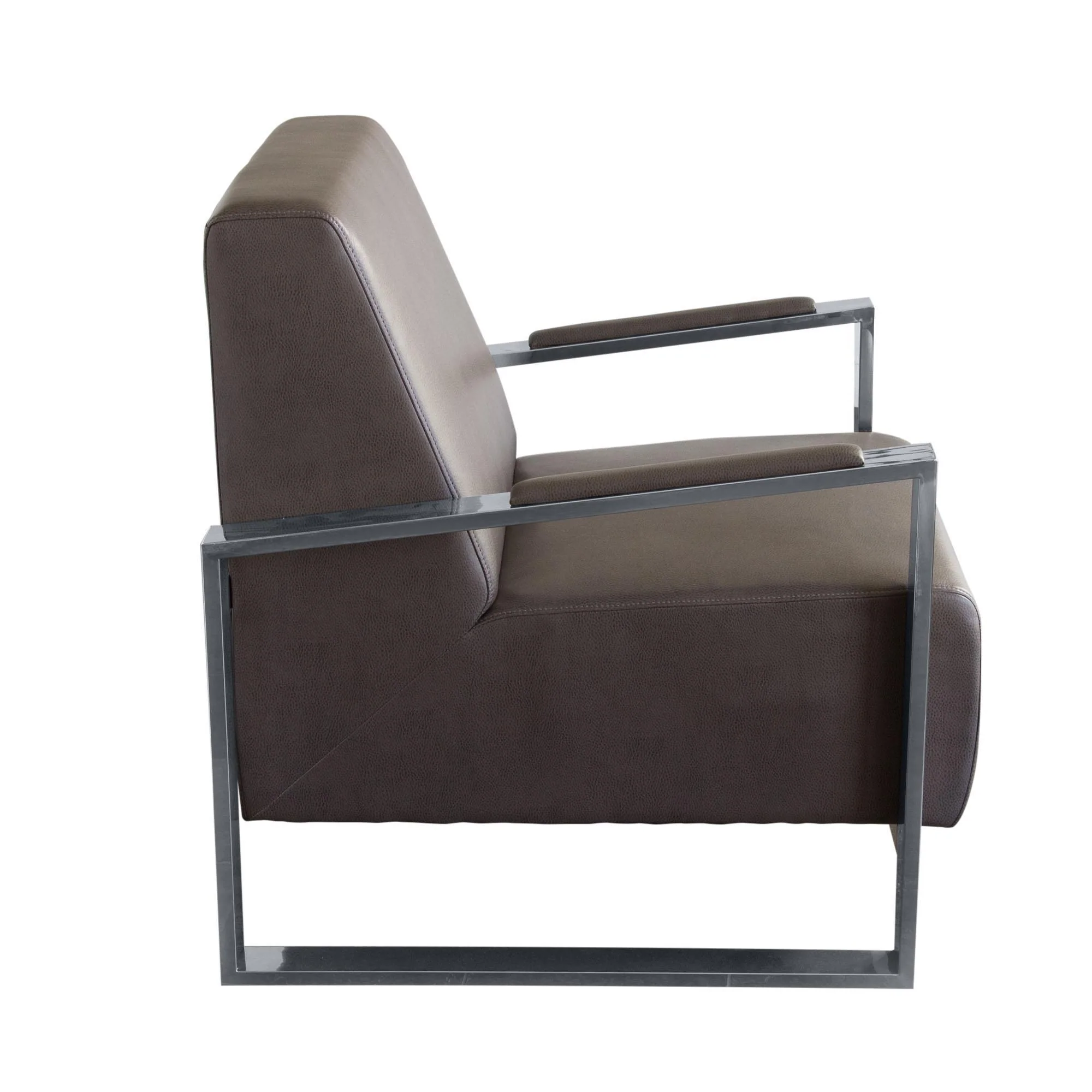 Century Accent Chair w/ Stainless Steel Frame by Diamond Sofa - Elephant Grey - Image 3