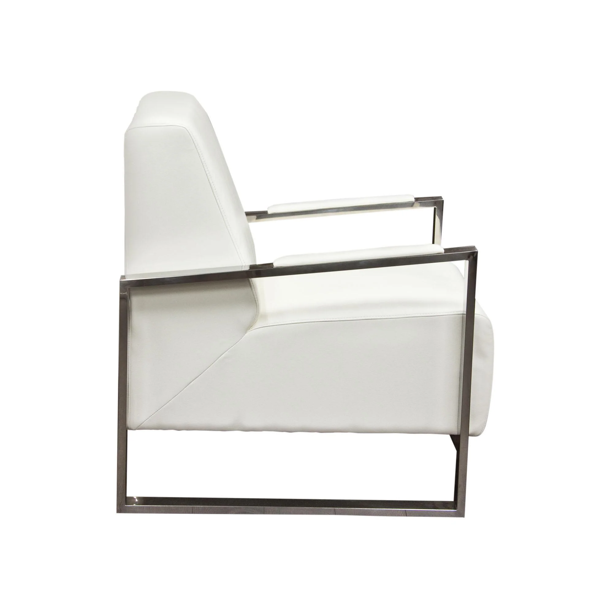 Century Accent Chair w/ Stainless Steel Frame by Diamond Sofa - White - Image 3