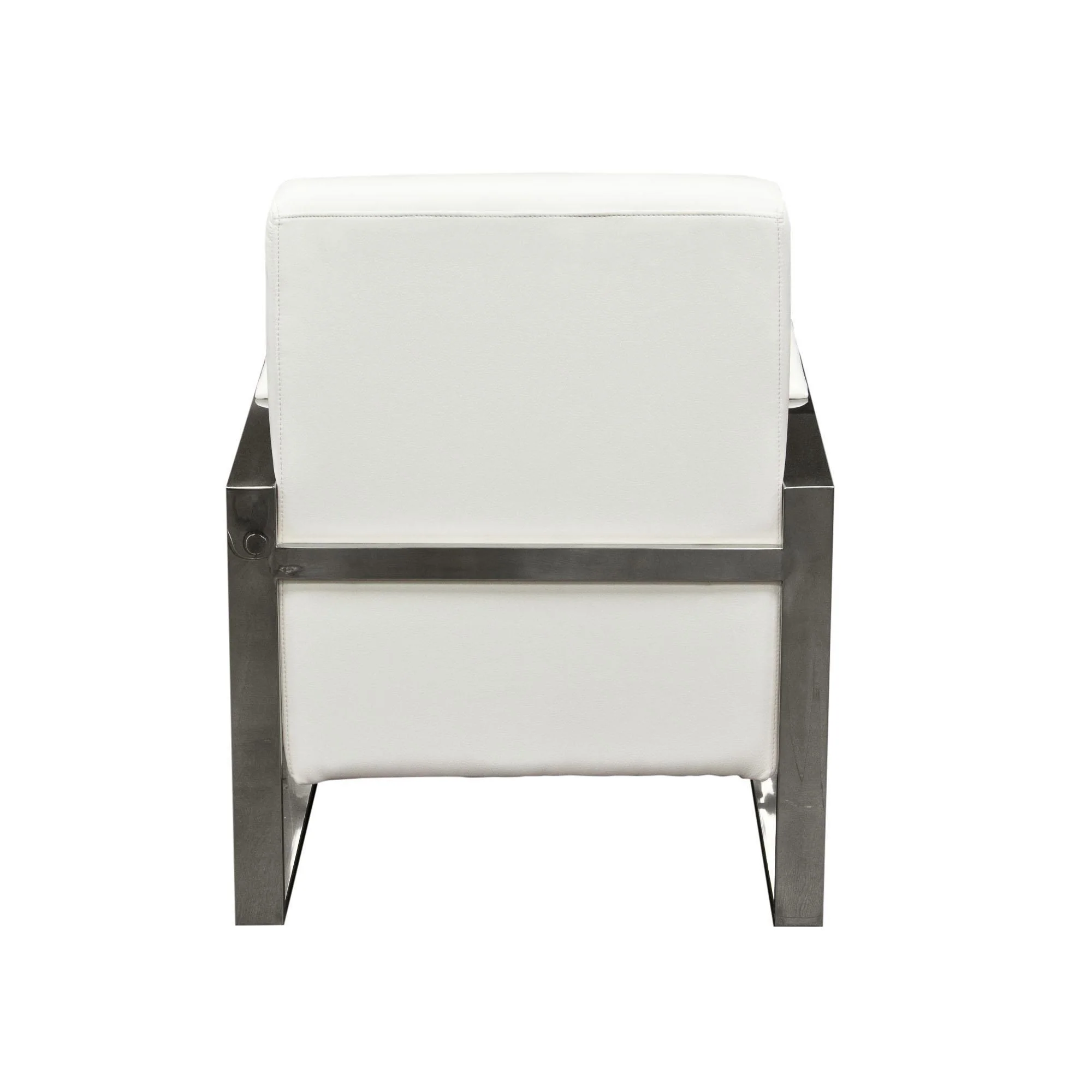 Century Accent Chair w/ Stainless Steel Frame by Diamond Sofa - White - Image 4