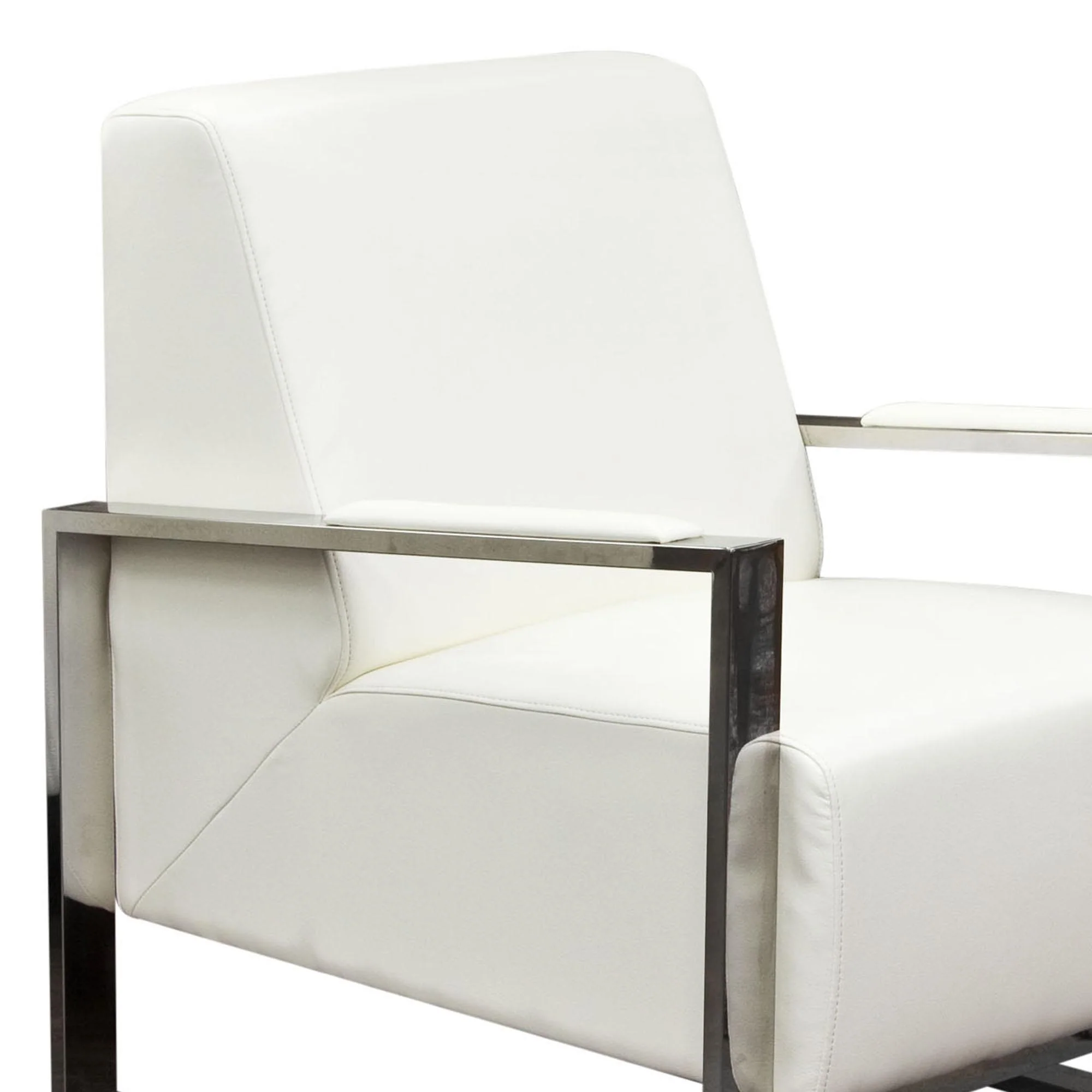 Century Accent Chair w/ Stainless Steel Frame by Diamond Sofa - White - Image 5