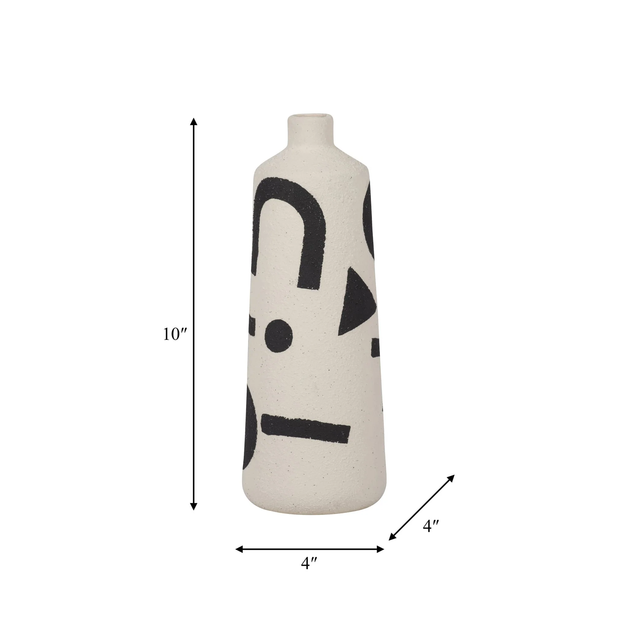 Cer, 10" Funky Vase, Ivory/black - Image 8