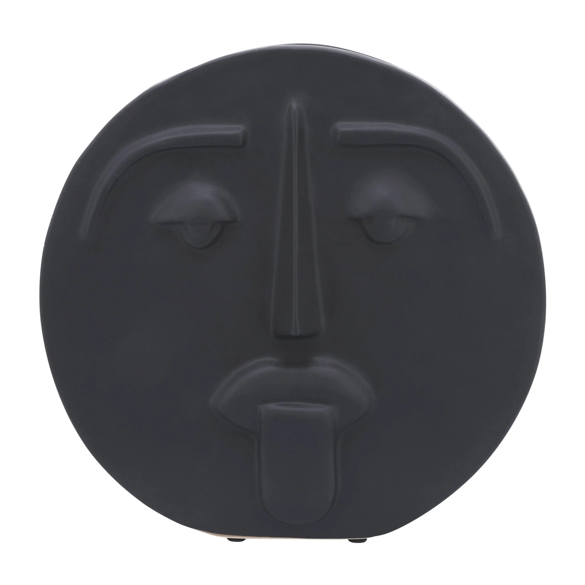 Cer, 10" Sad Face Vase, Black - Image 2