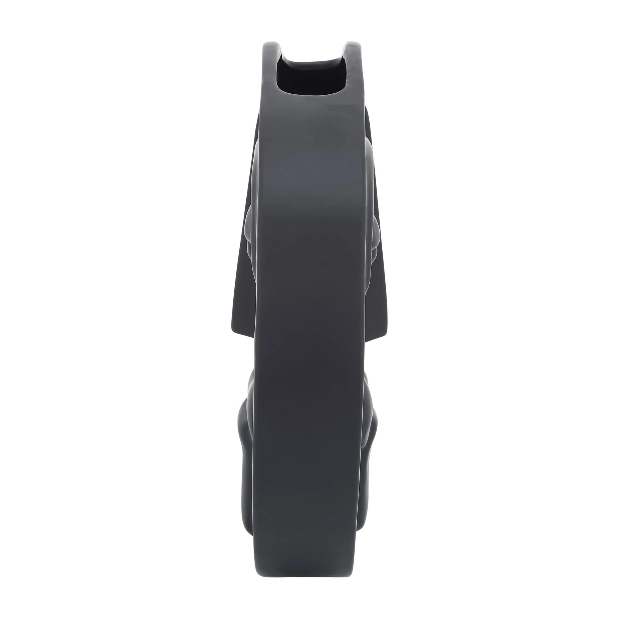 Cer, 10" Sad Face Vase, Black - Image 3