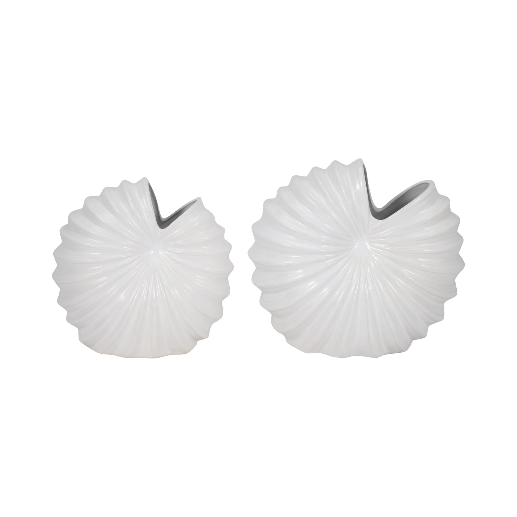 Cer, 10" Shell Vase, White - Image 8