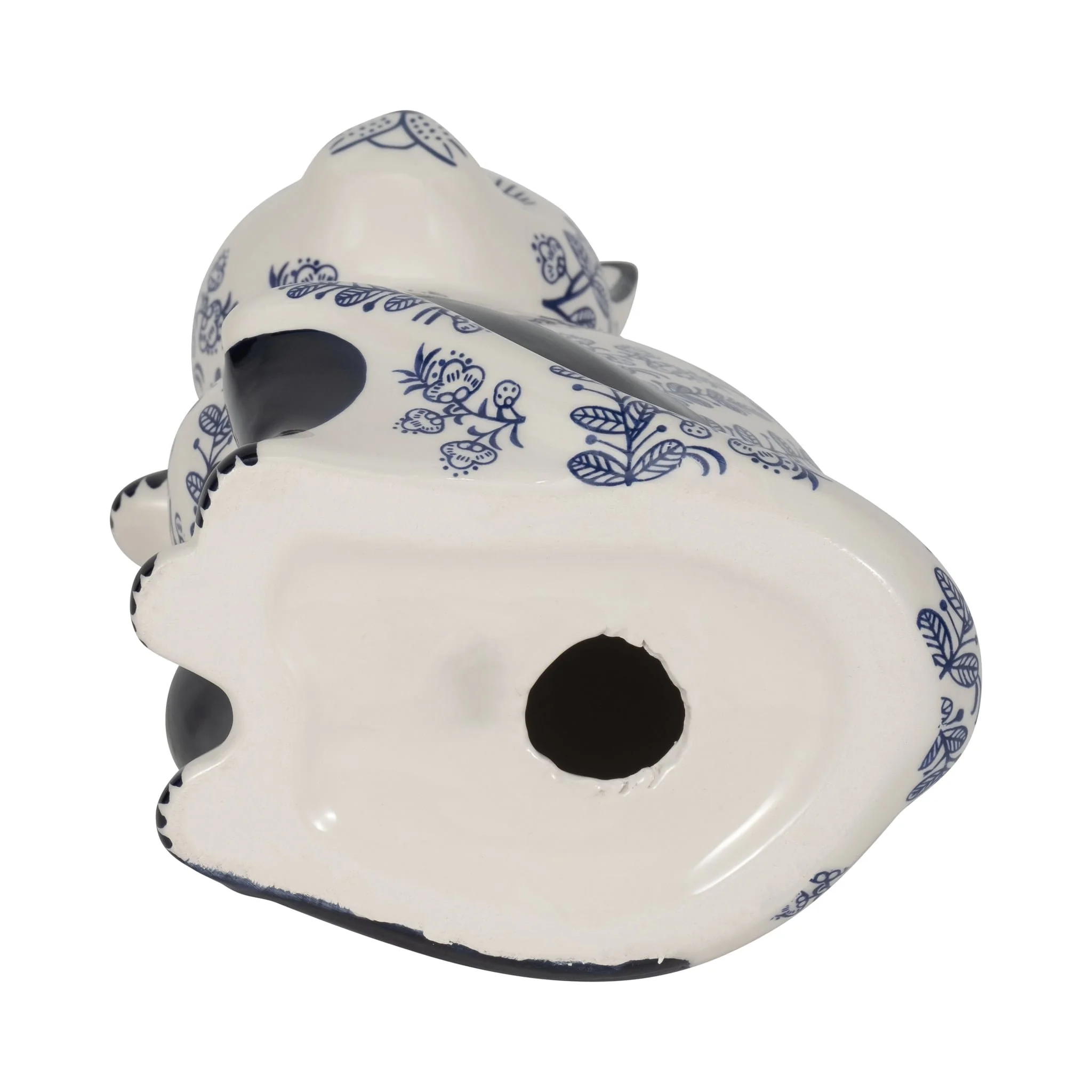 Cer, 10" Sitting Chinoiserie Cat, Blue/white - Image 7