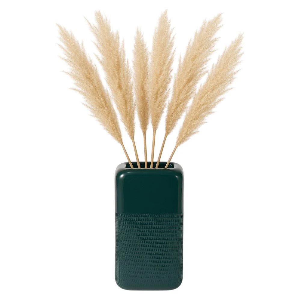 Cer, 10" Squared Grooved Vase, Forest Green - Image 2