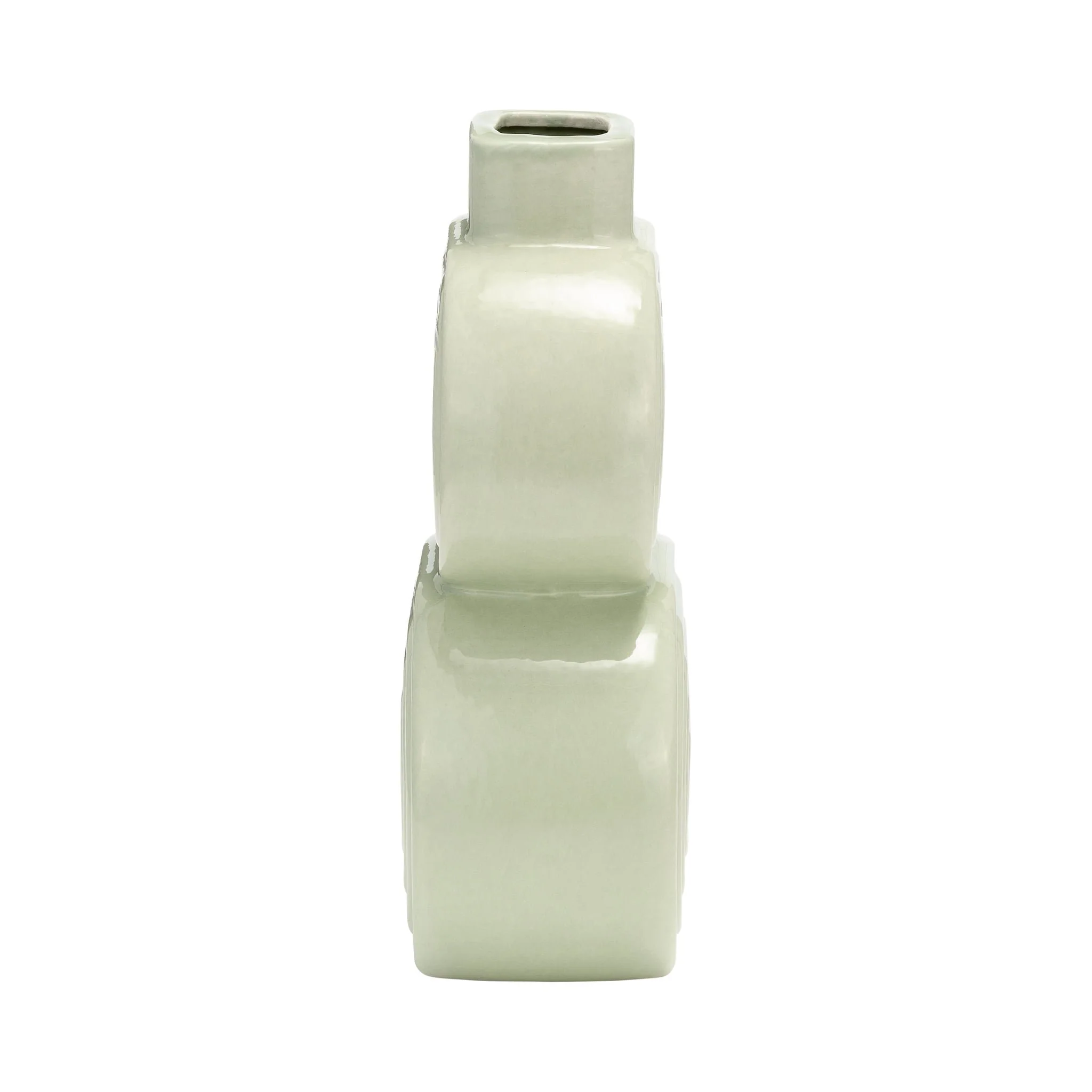 Cer, 10" Stacked Circles Vase, Cucumber - Image 4
