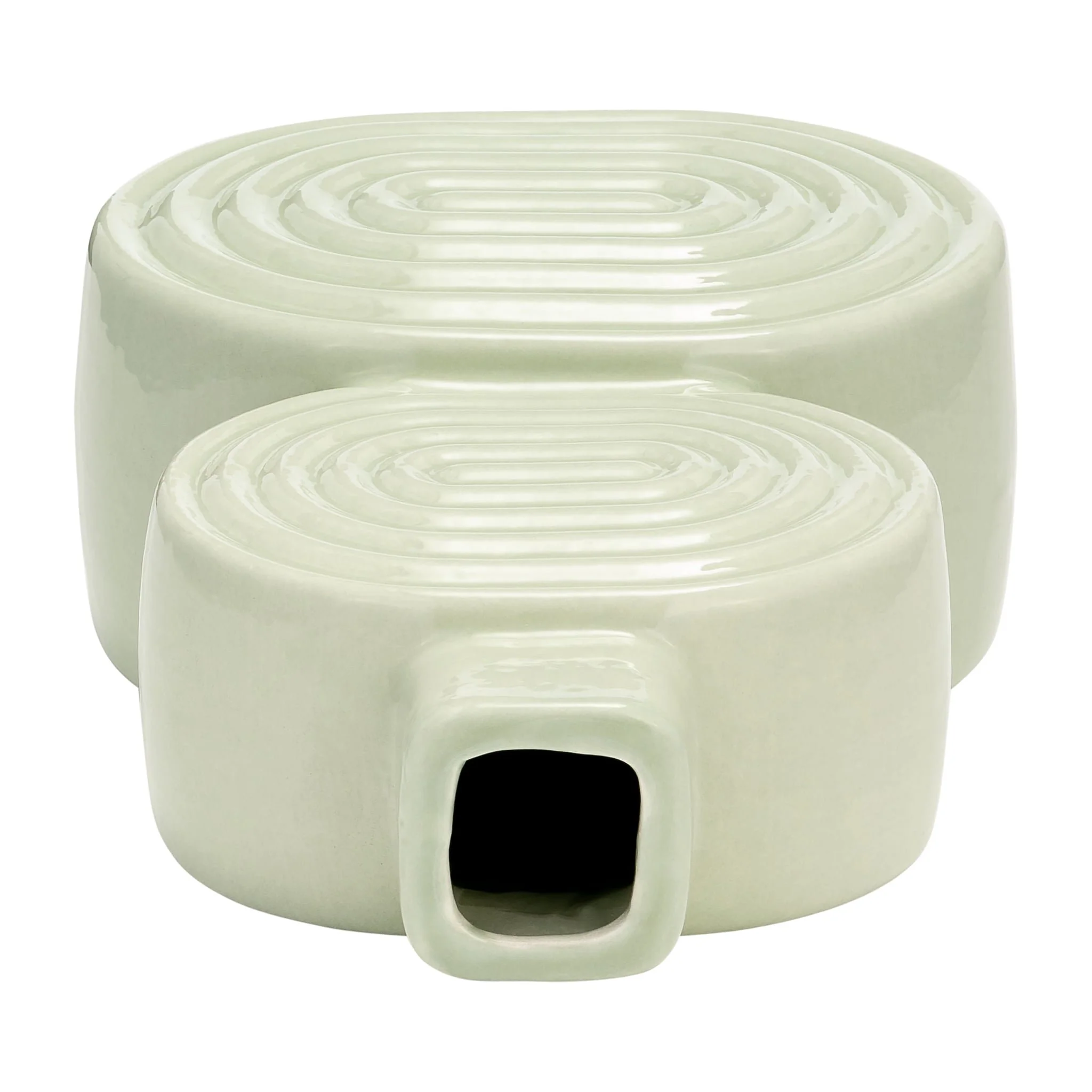 Cer, 10" Stacked Circles Vase, Cucumber - Image 6
