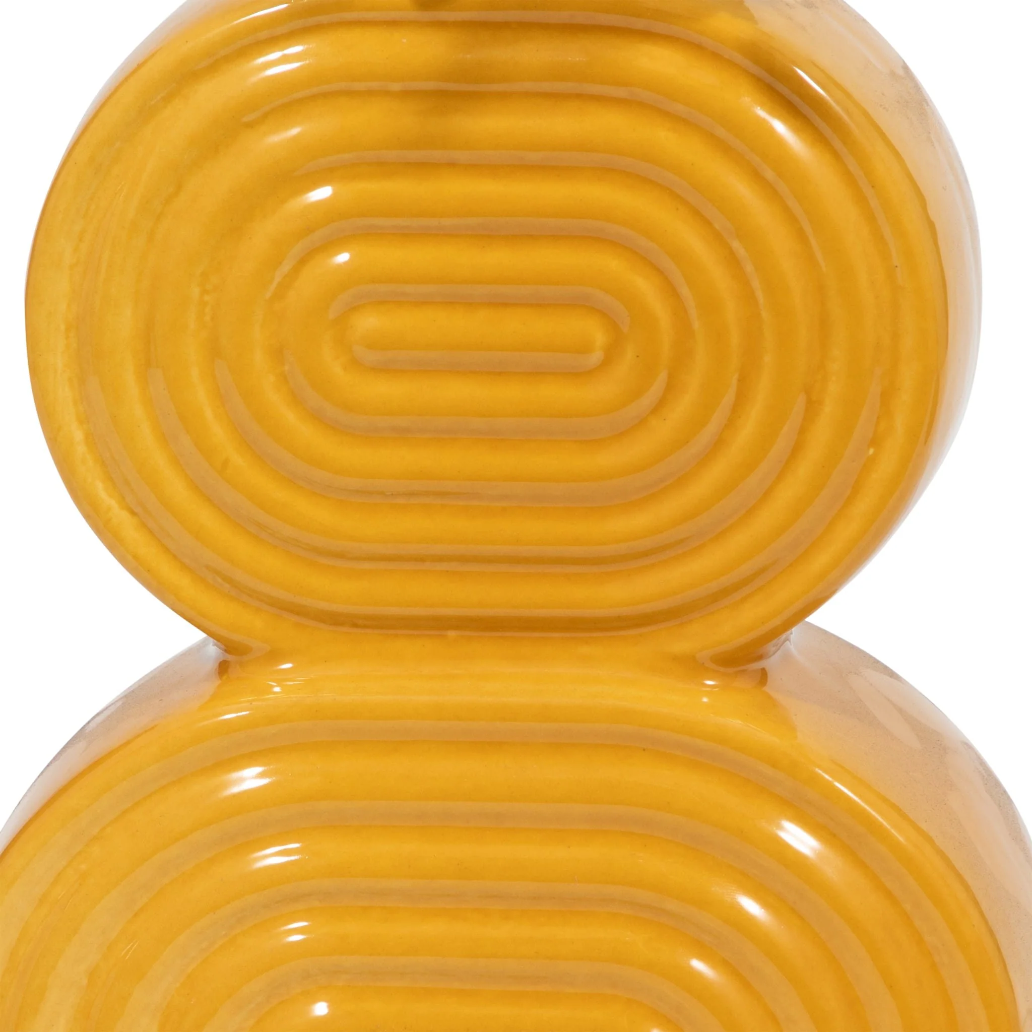 Cer, 10" Stacked Circles Vase, Mustard Gold - Image 5