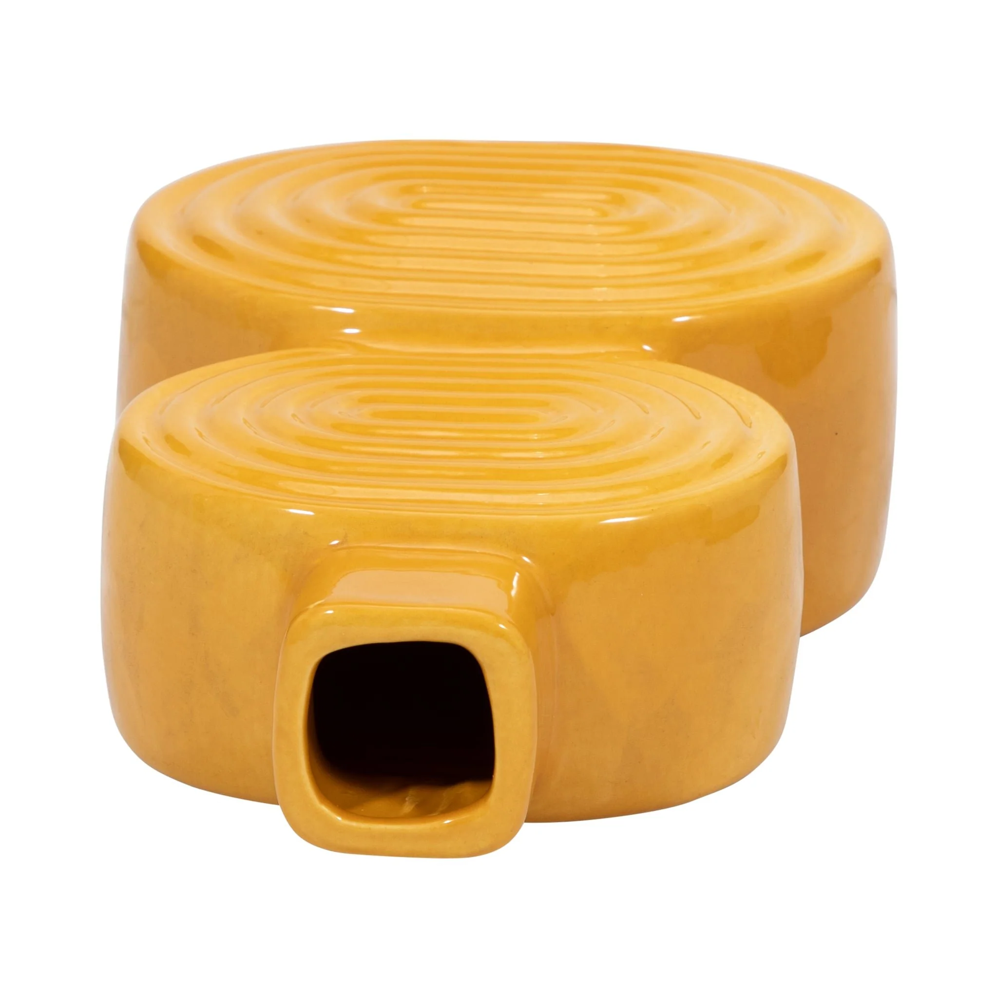 Cer, 10" Stacked Circles Vase, Mustard Gold - Image 6