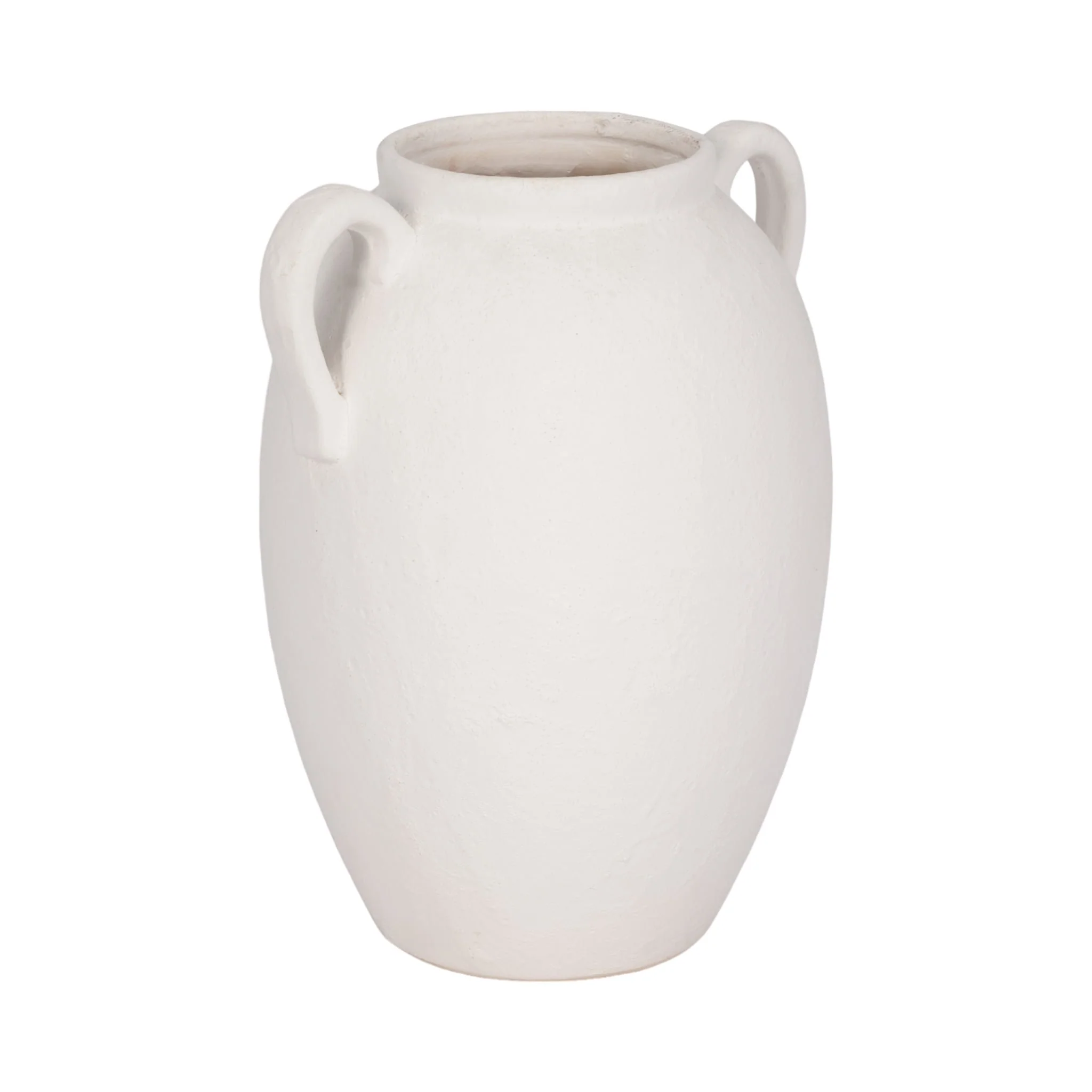Cer, 10" Textured Jug W/ Handles, White - Image 3