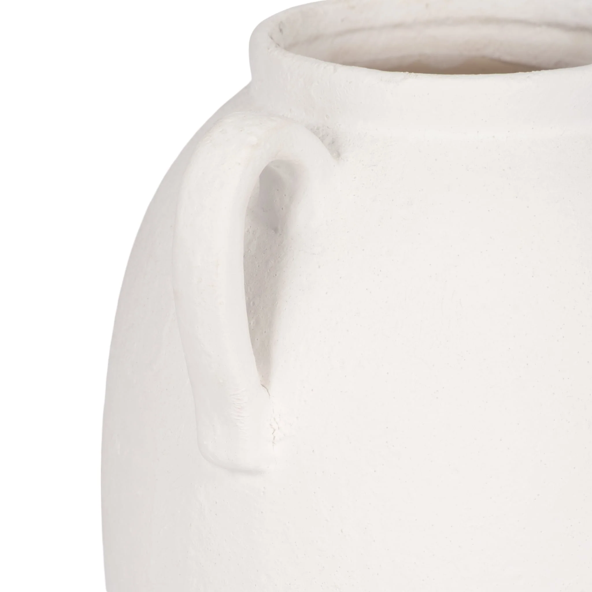 Cer, 10" Textured Jug W/ Handles, White - Image 5