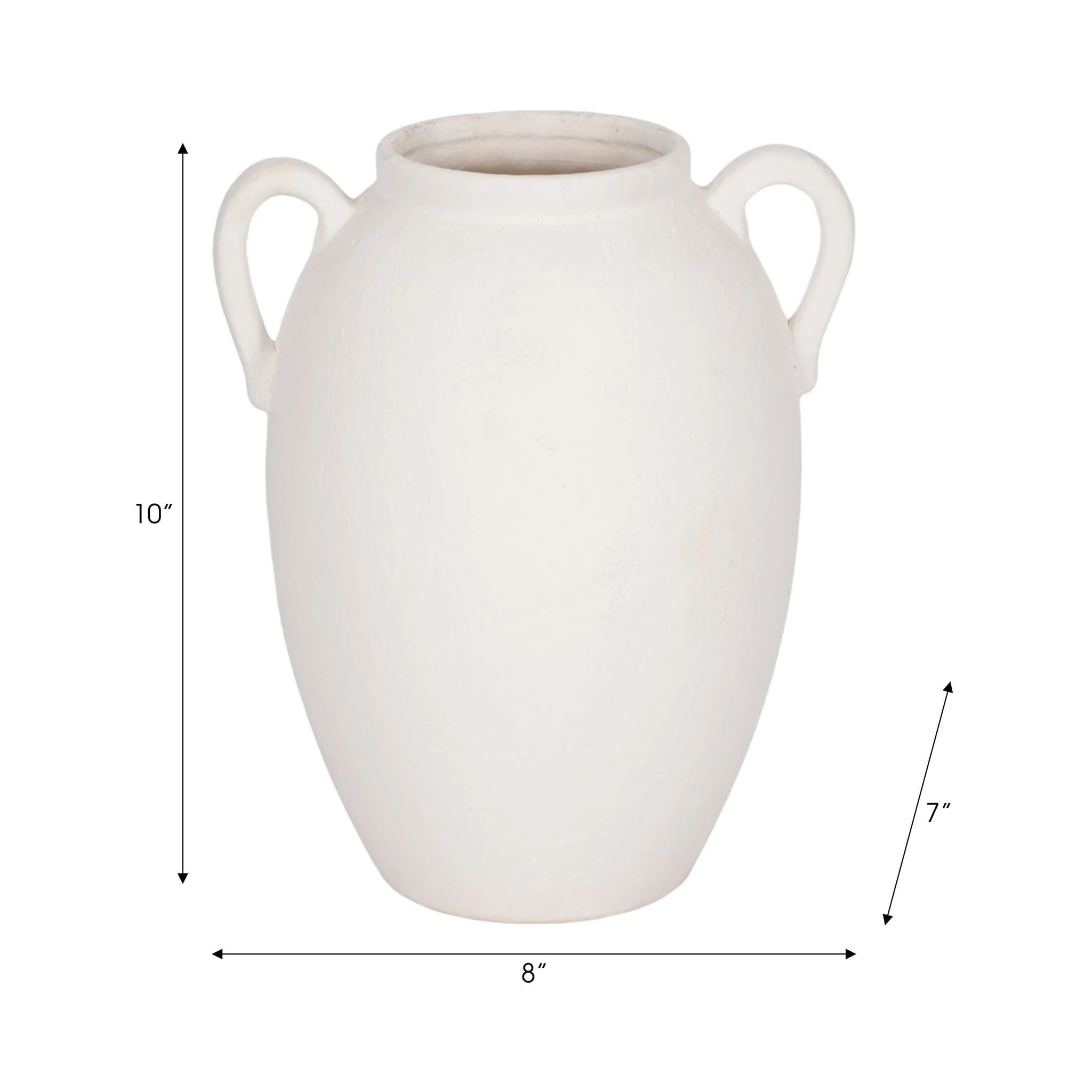 Cer, 10" Textured Jug W/ Handles, White - Image 9